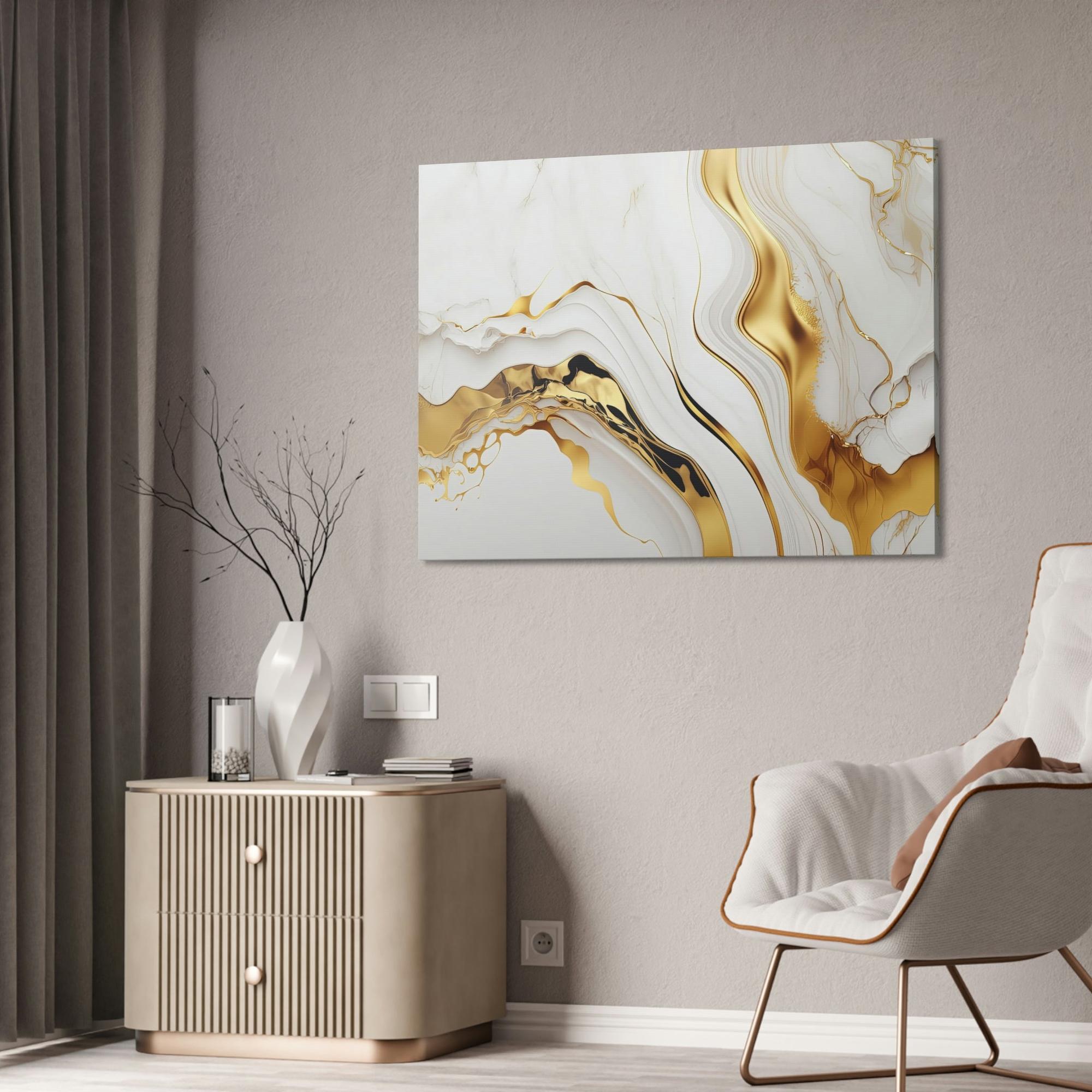 Gold Abstract Art Ethereal Radiance: Inspiring Canvas & Poster Wall Art of Gold Abstracts