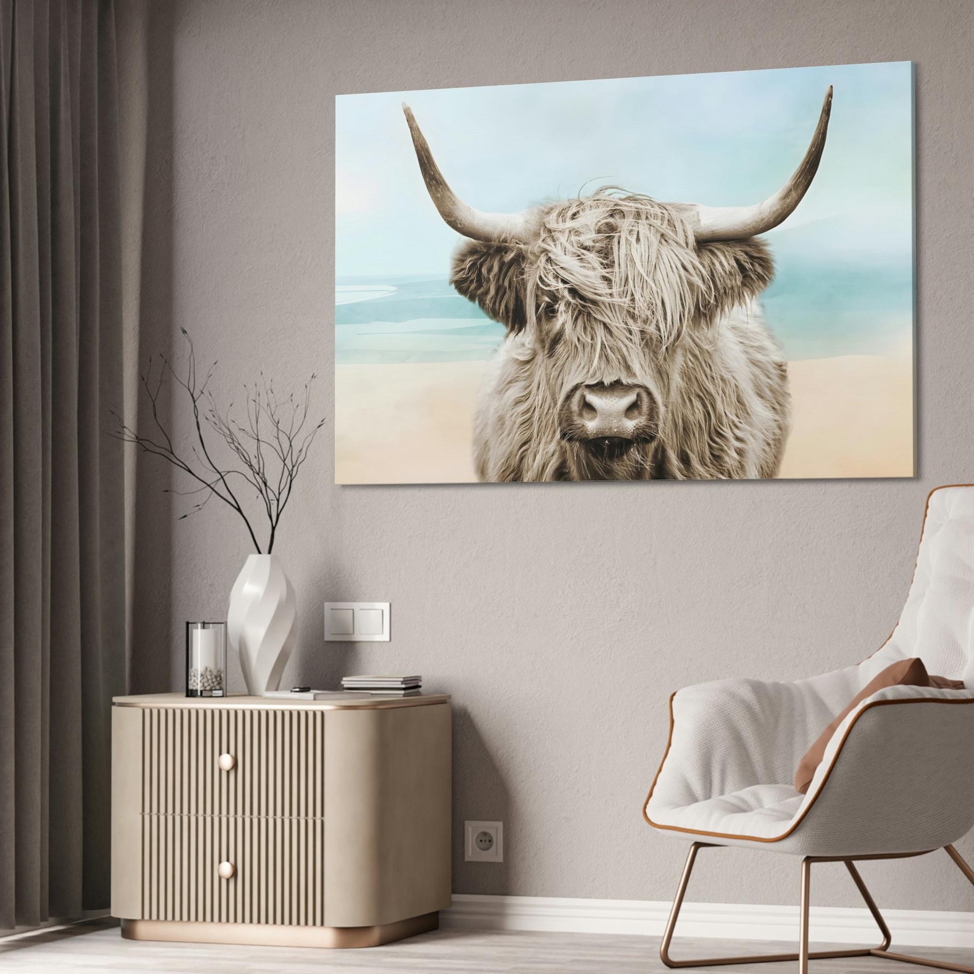 Highland Cow Framed in Wonder: Framed Poster of a Stunning Highland Cow Portrait