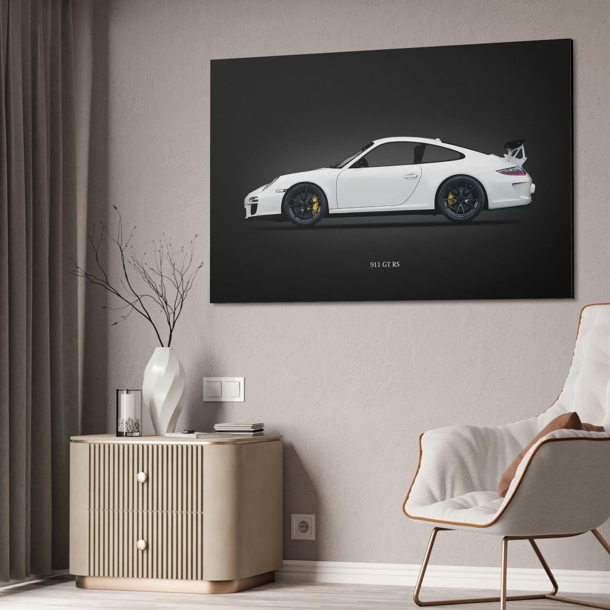 Porsche Porsche Wall Art: White Art Print for Luxury Car Lovers