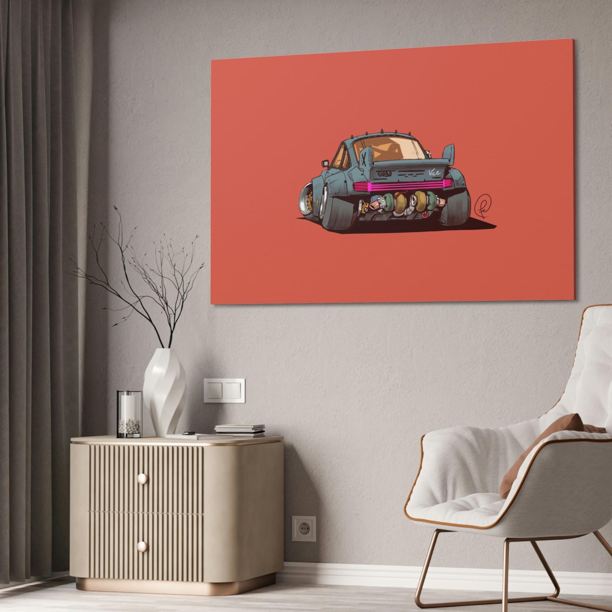 Porsche Vintage Porsche Essence: Poster Print on Framed Canvas