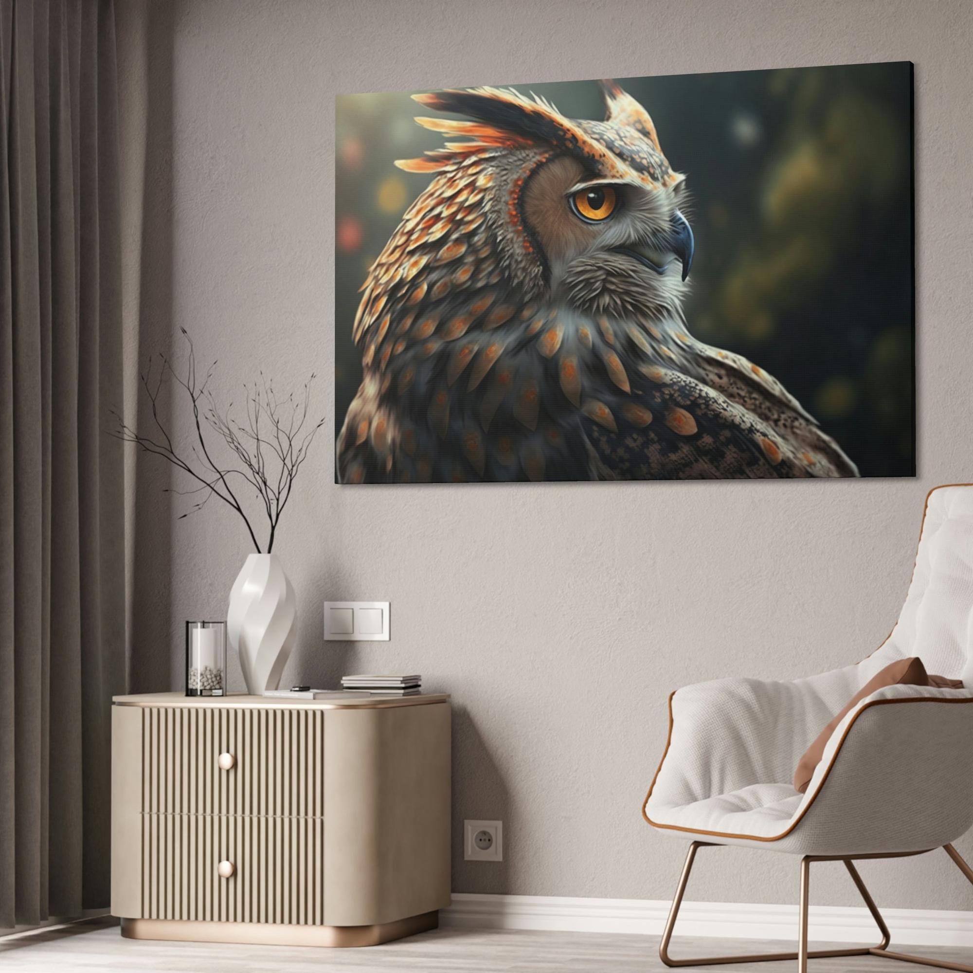 Owls Nocturnal Ruler: A Painting of an Owl in its Domain