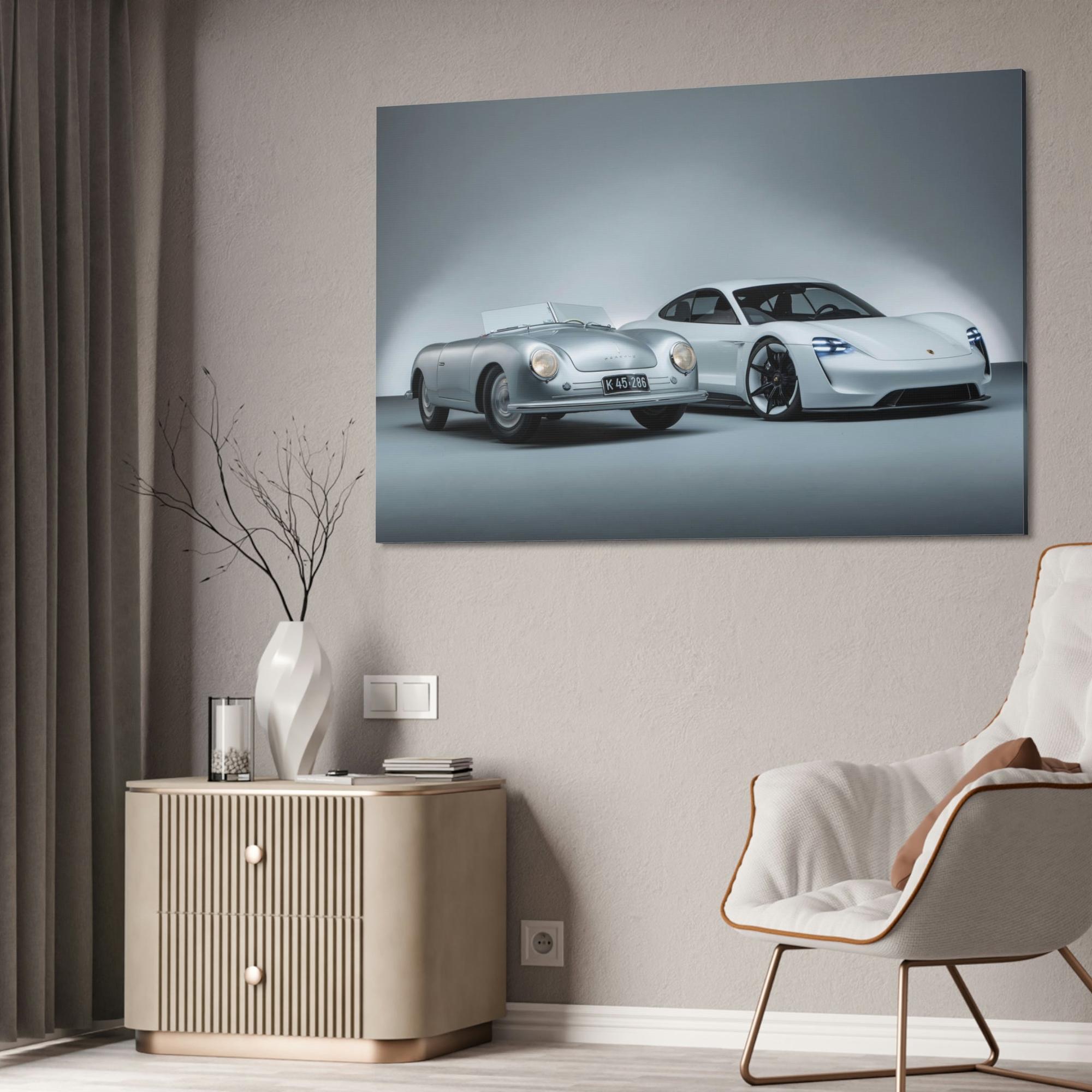 Porsche Porsche Pair: A High-Quality Print on Canvas & Poster of Two Classic Cars