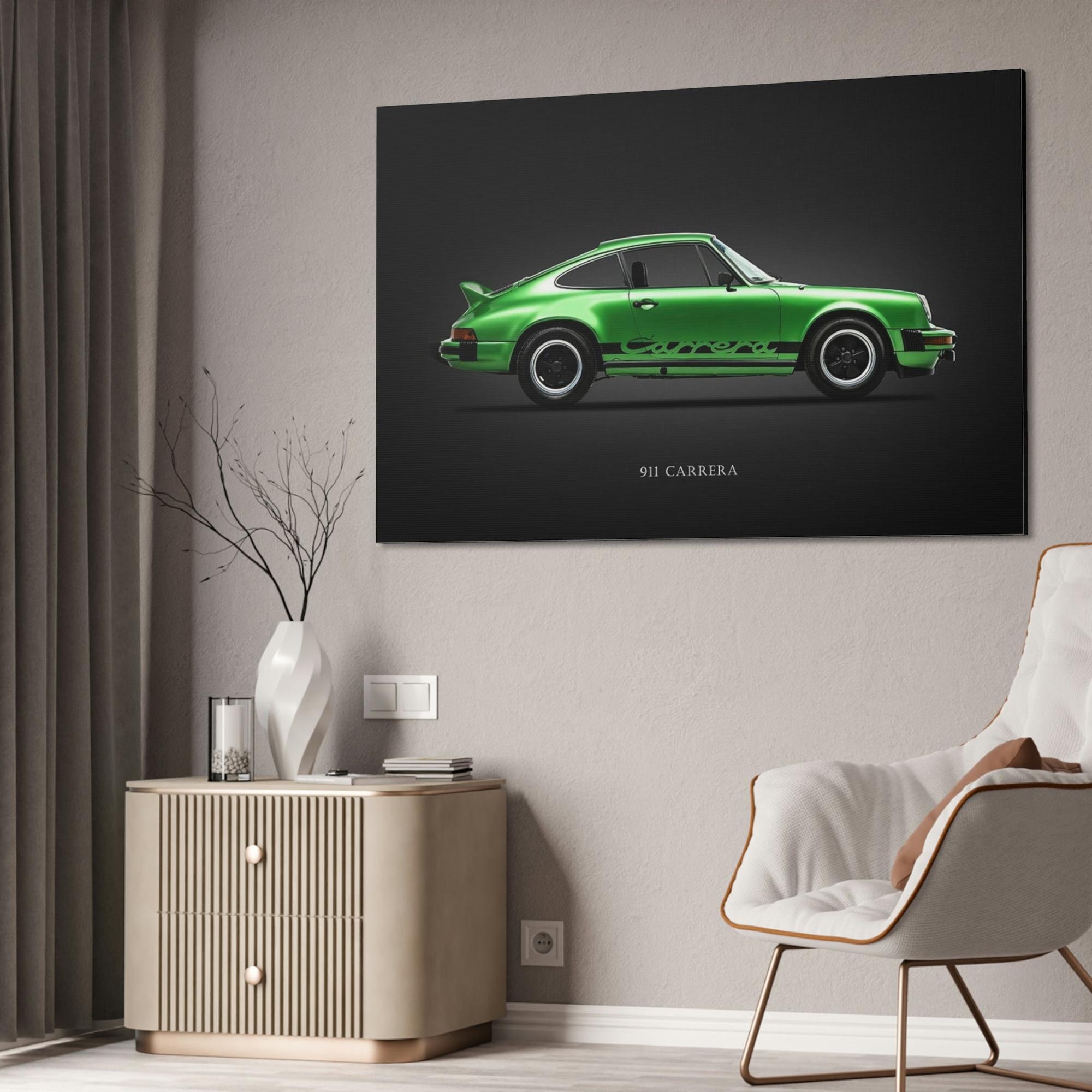 Porsche Natural Canvas Porsche Print: Elegant Wall Art for Car Collectors
