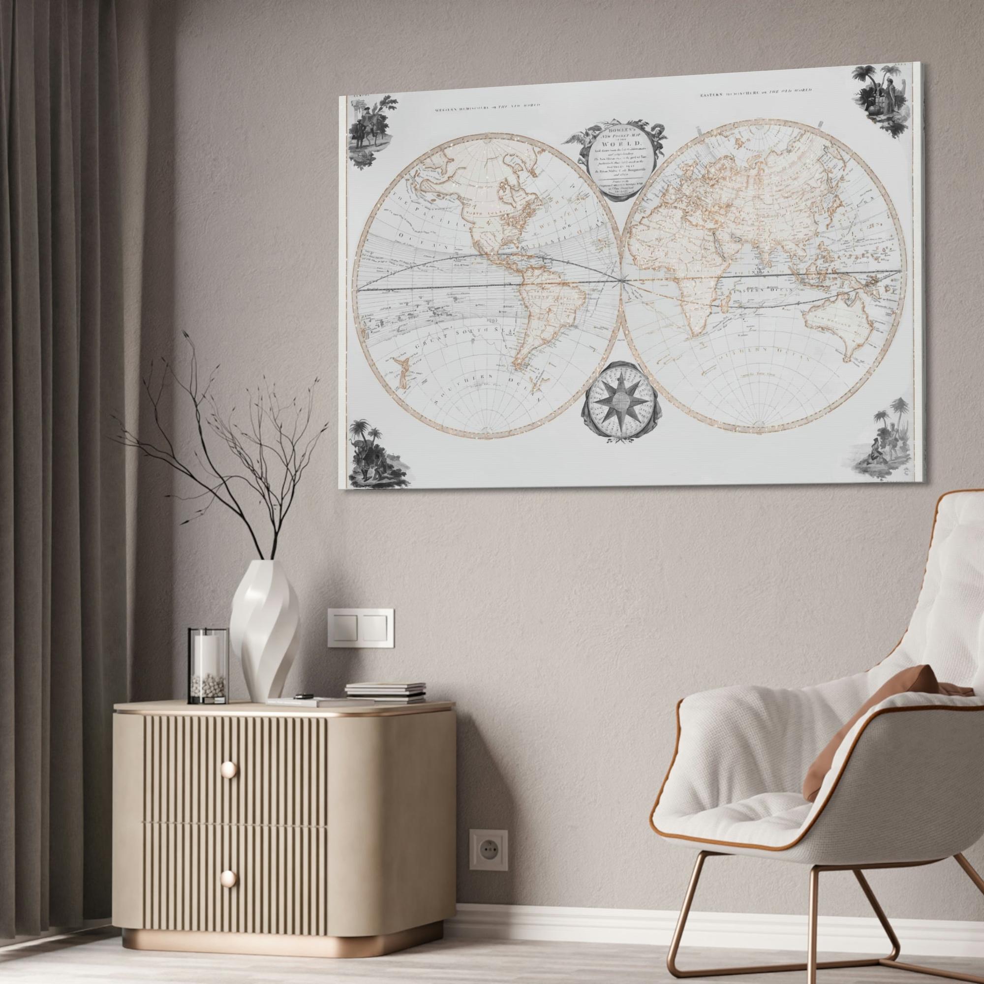 Vintage Maps Classic Cartography: A Painting of Vintage Maps as an Art Form
