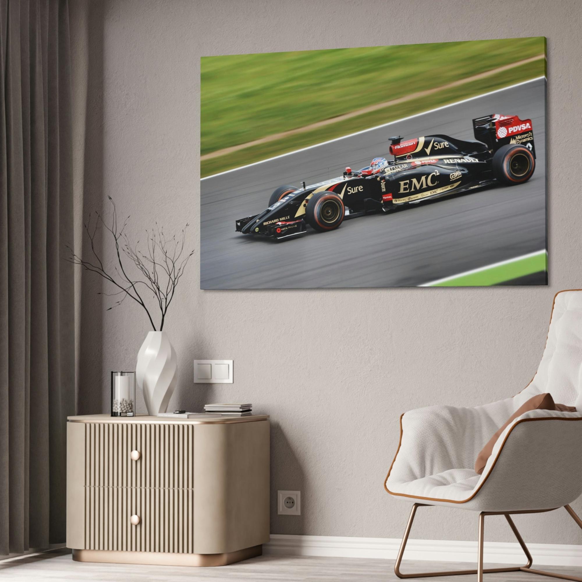 F1 The Finish Line: F1 Art Print on Natural Canvas & Poster