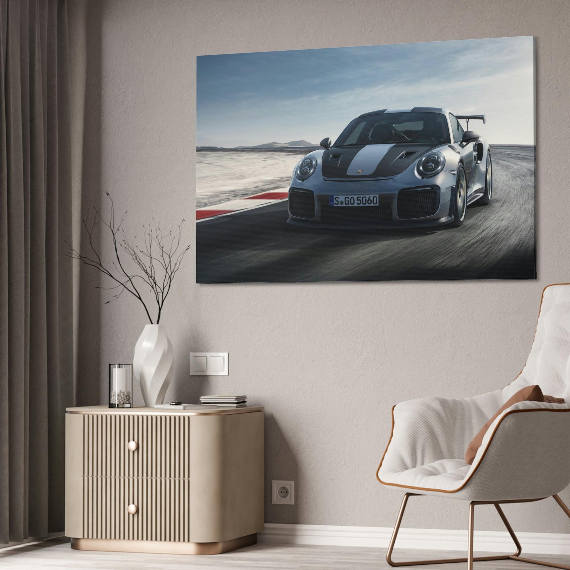 Porsche Revving Up: Canvas Wall Art Print of a Porsche at Top Speed