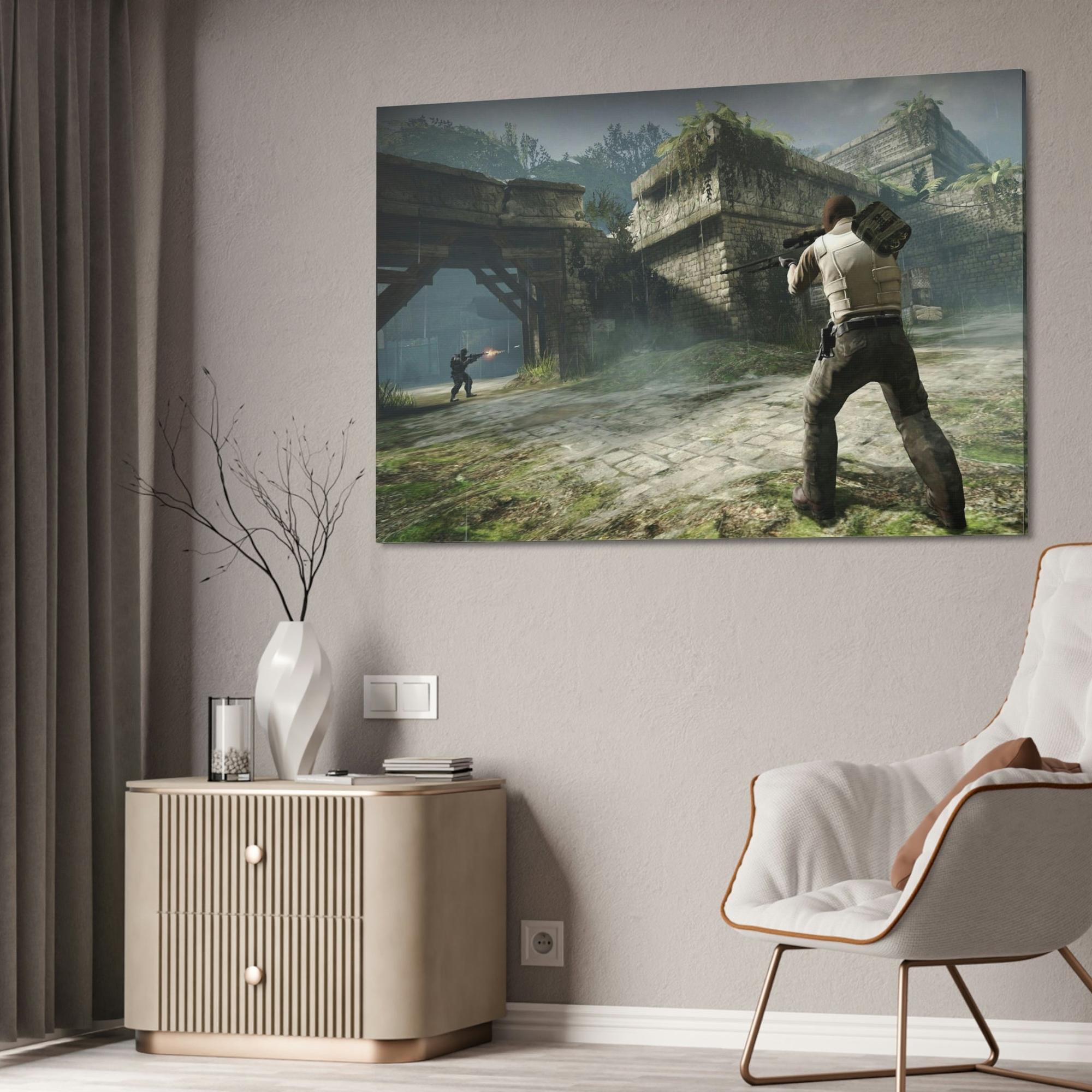 Counter Strike Counter Strike: Intense Gaming Wall Art on Natural Canvas & Poster