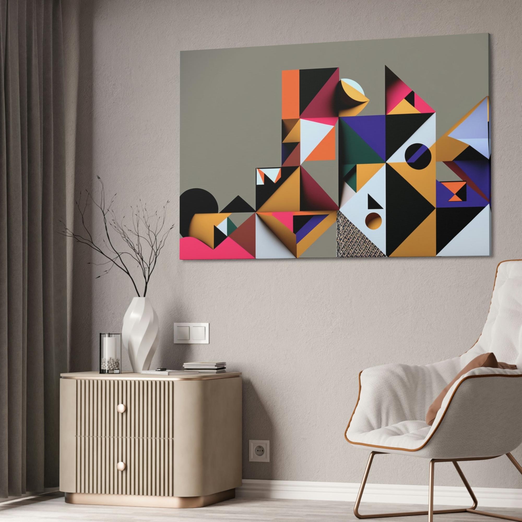 Abstract Geometric Framed Poster & Canvas of Abstract Symmetry: A Kaleidoscope of Colors