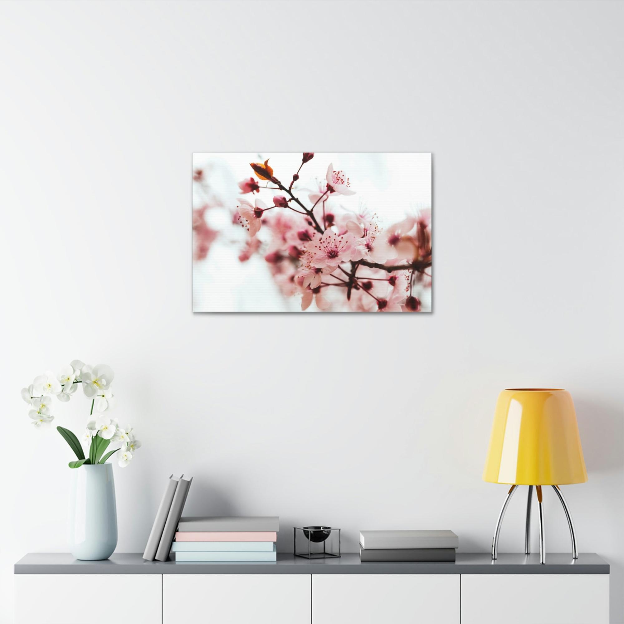 Almond Blossoms Blossoming Beauty: Almond Blossoms on Natural Canvas & Poster