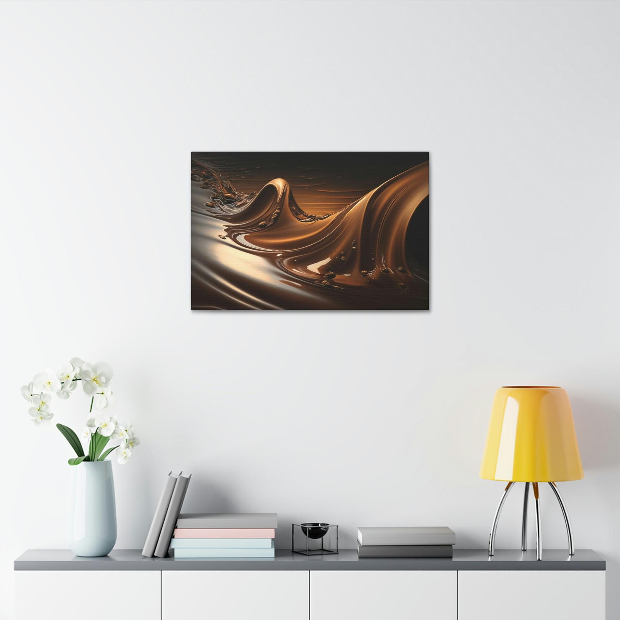 Brown Chocolate Delight: Delicious Brown Canvas Print to Hang in Your Kitchen