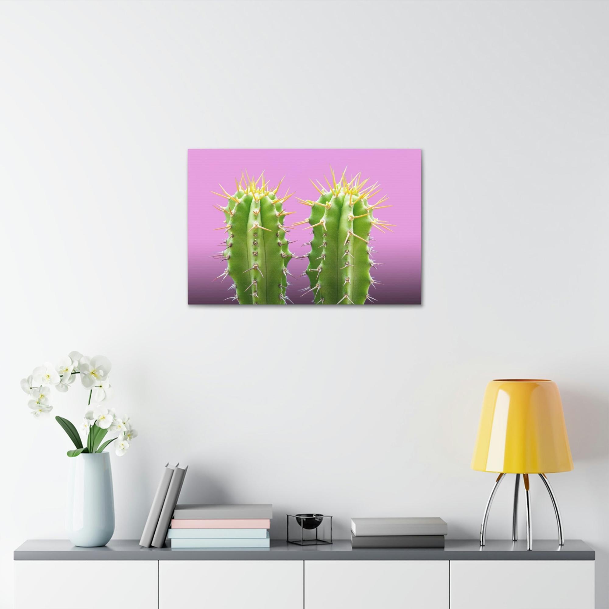 Cactus Spiky Splendor: Cactus Print on Canvas for a Modern Twist