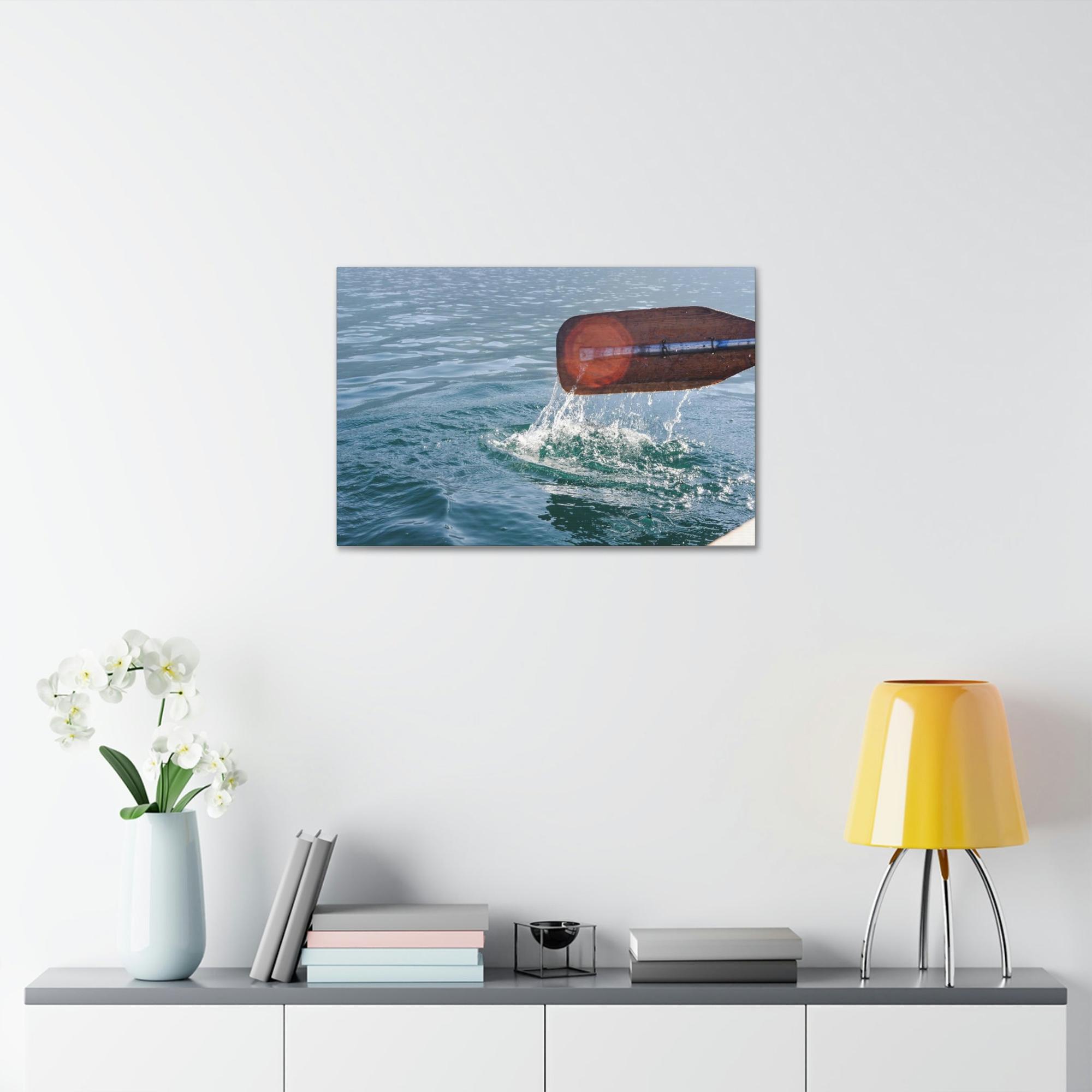 Boating Sailing the Seas: Natural Canvas and Framed Poster with Boating Art