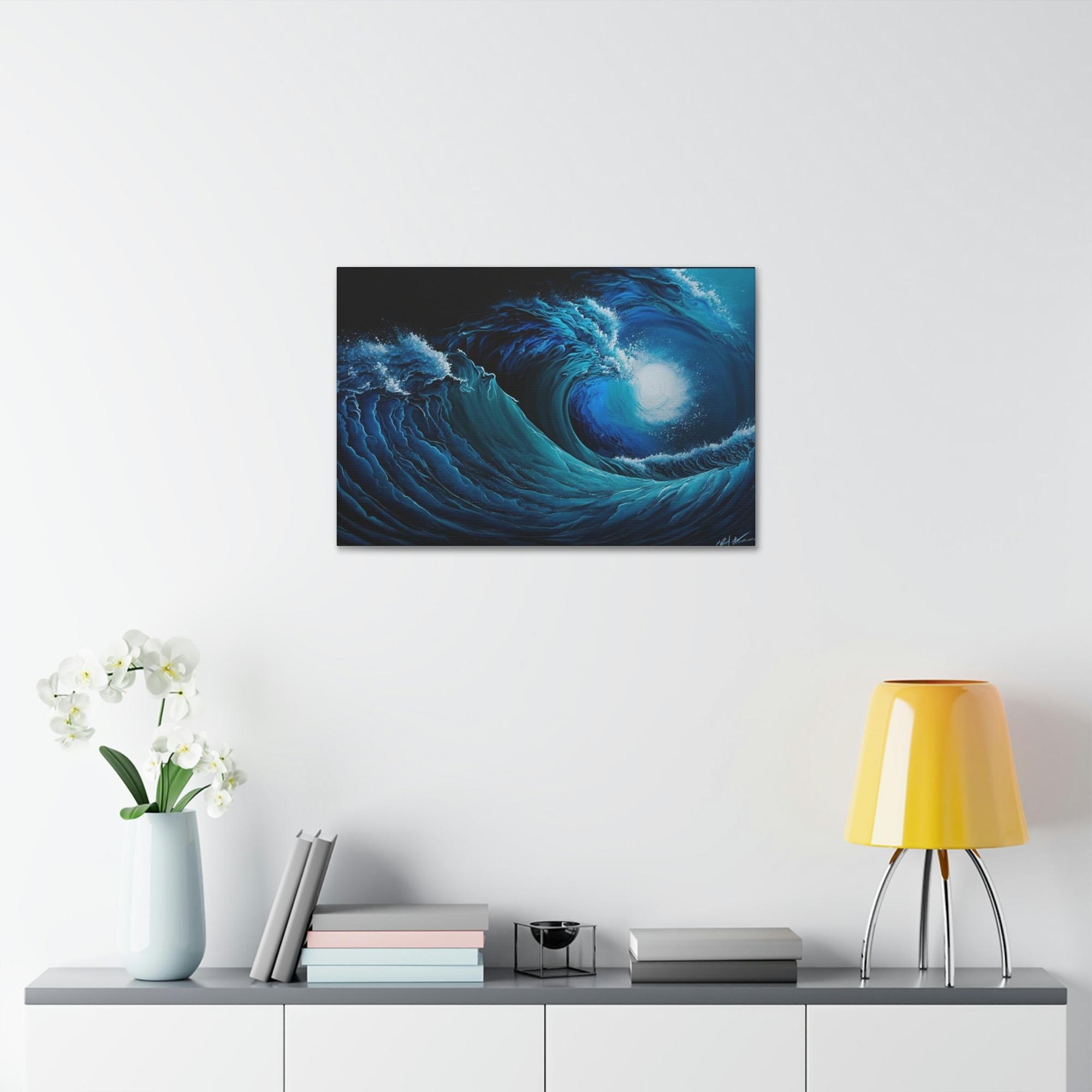 Blue Blue Lagoon Escape: Stunning Art for Your Walls in Framed Canvas or Print on Canvas