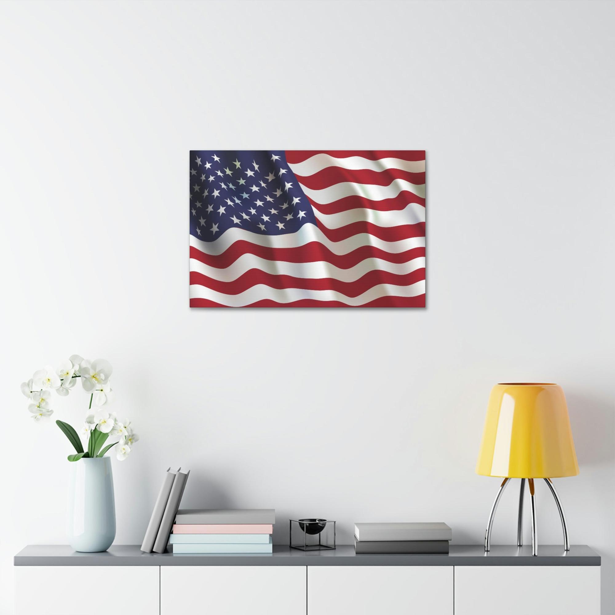 American Flag Patriotism at Its Finest: Canvas Print of the American Flag