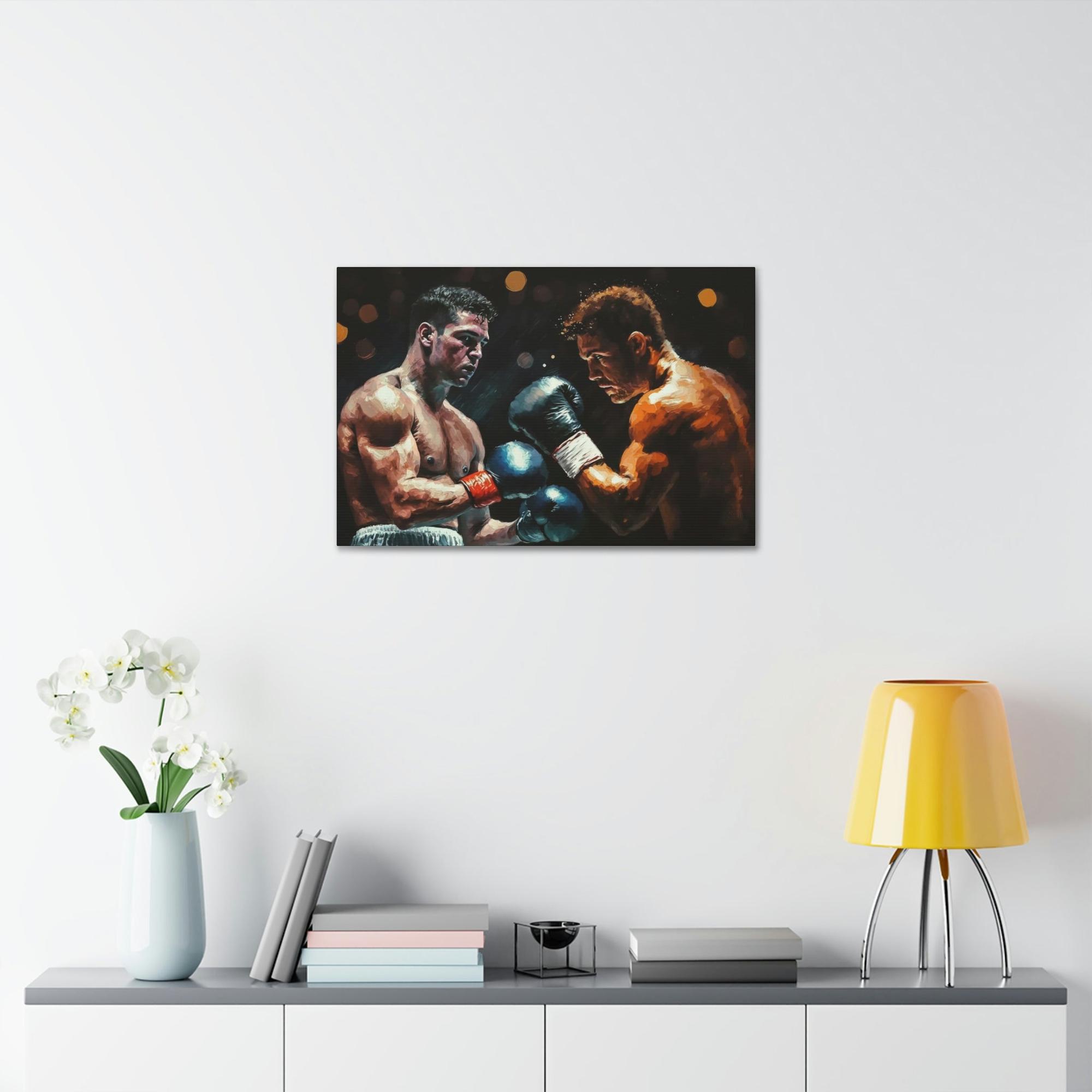 Boxing Boxing Power: Framed Canvas and Print with Powerful Boxing Art