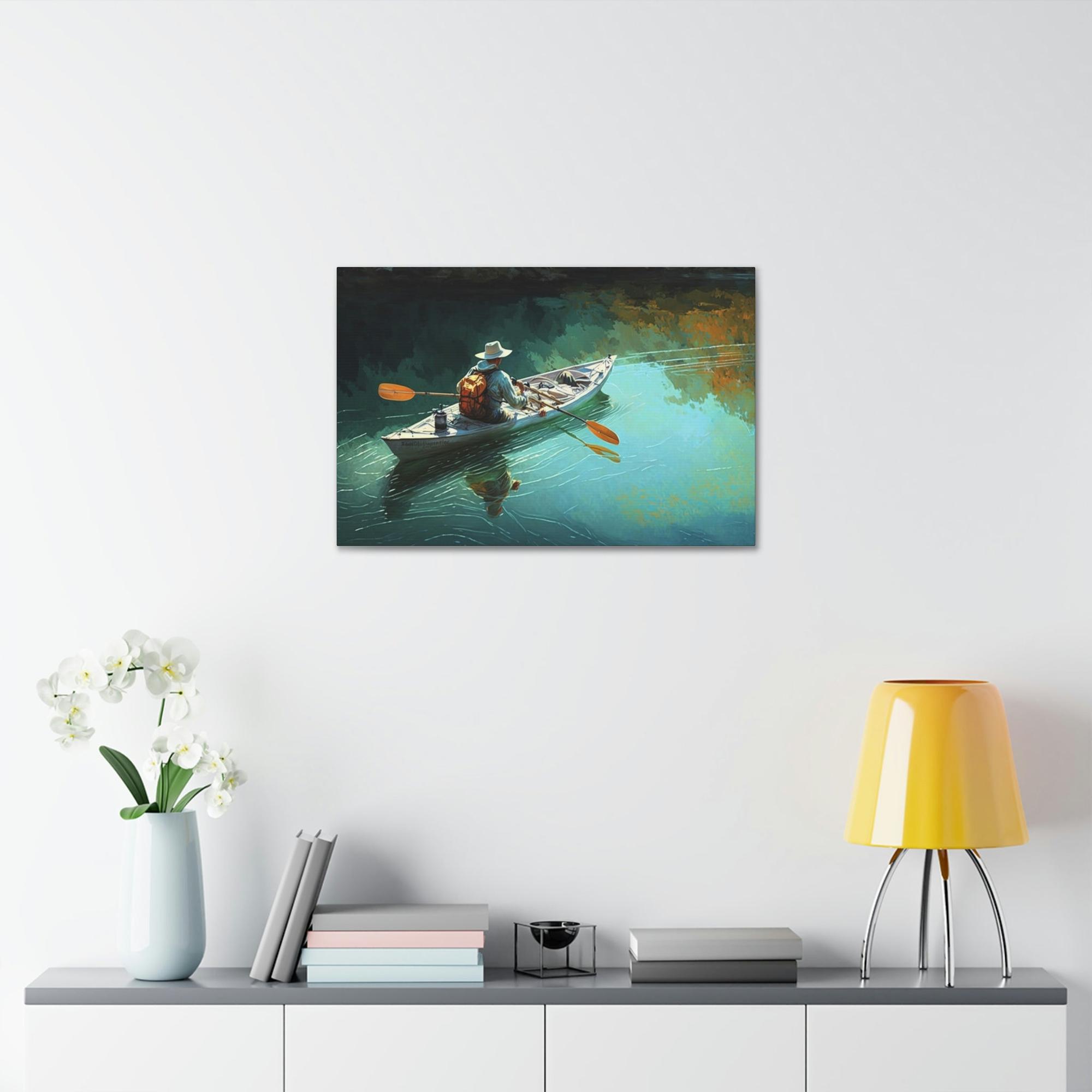 Boating Boating Adventure: Framed Canvas and Print with Scenic Boating Art