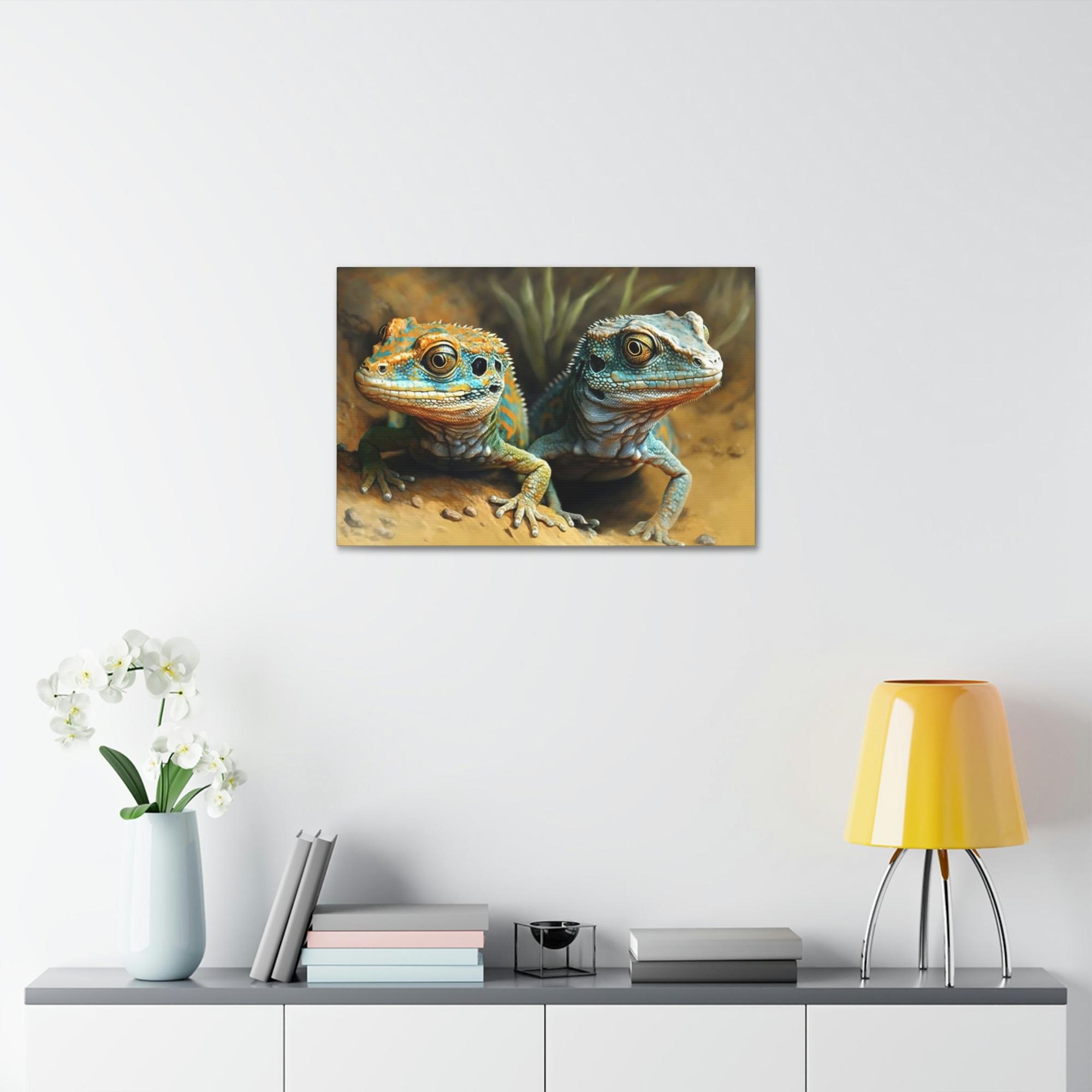 Lizards Lizard Kingdom: Canvas Print of Lizards in their Natural Habitat
