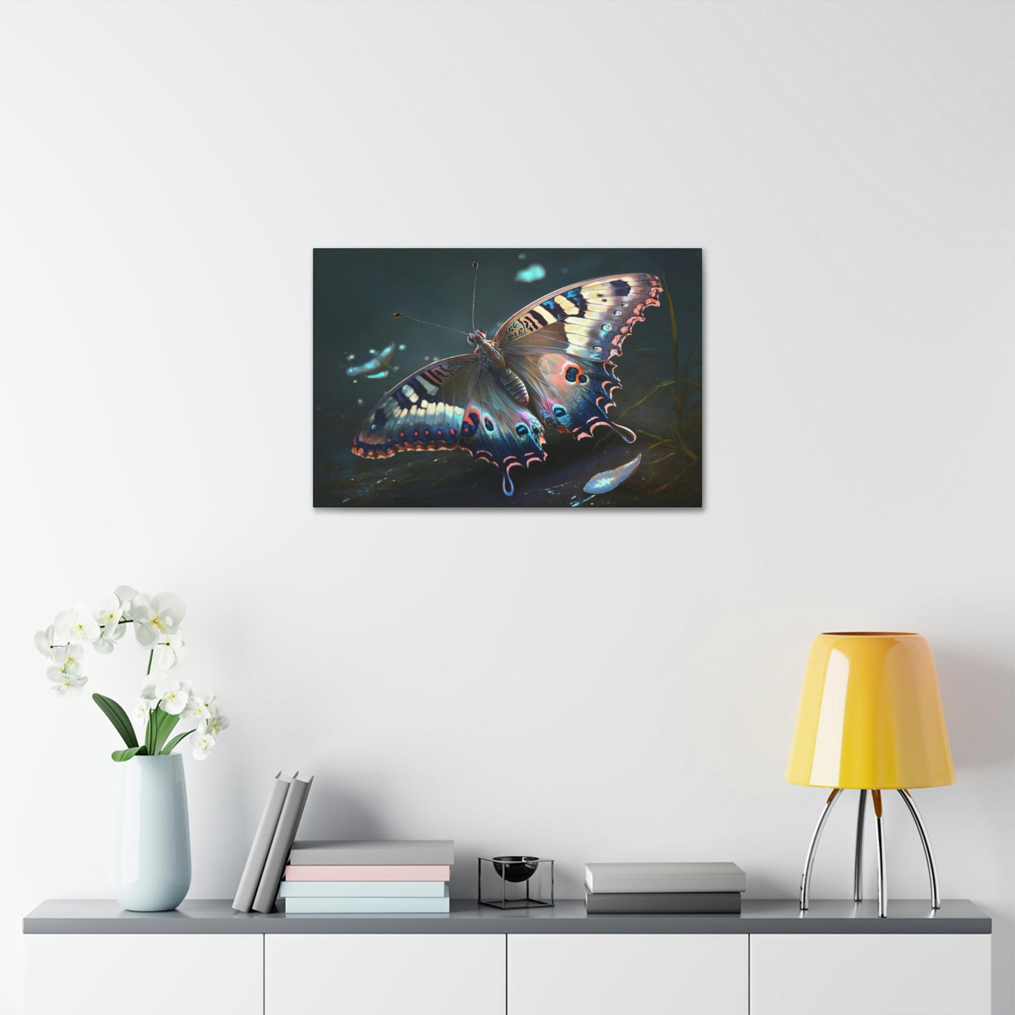 Butterflys The Lone Butterfly: Natural Canvas & Poster Print of Delicate Wings