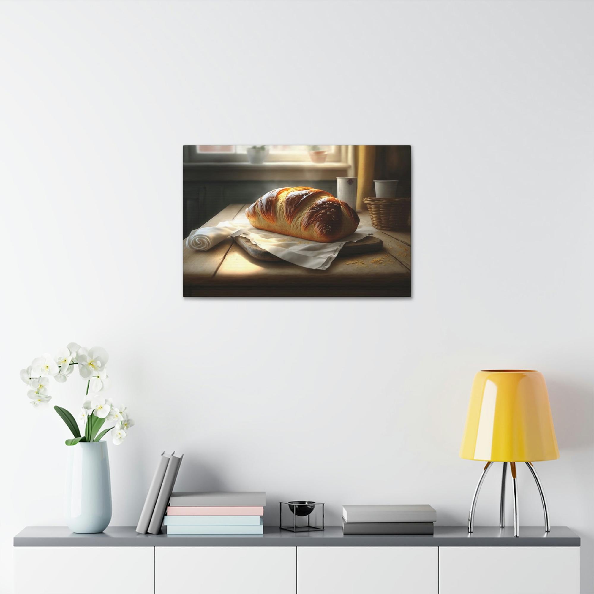 Bread Fresh Bread Vibes: Art and Canvas Print for Home and Kitchen Decoration