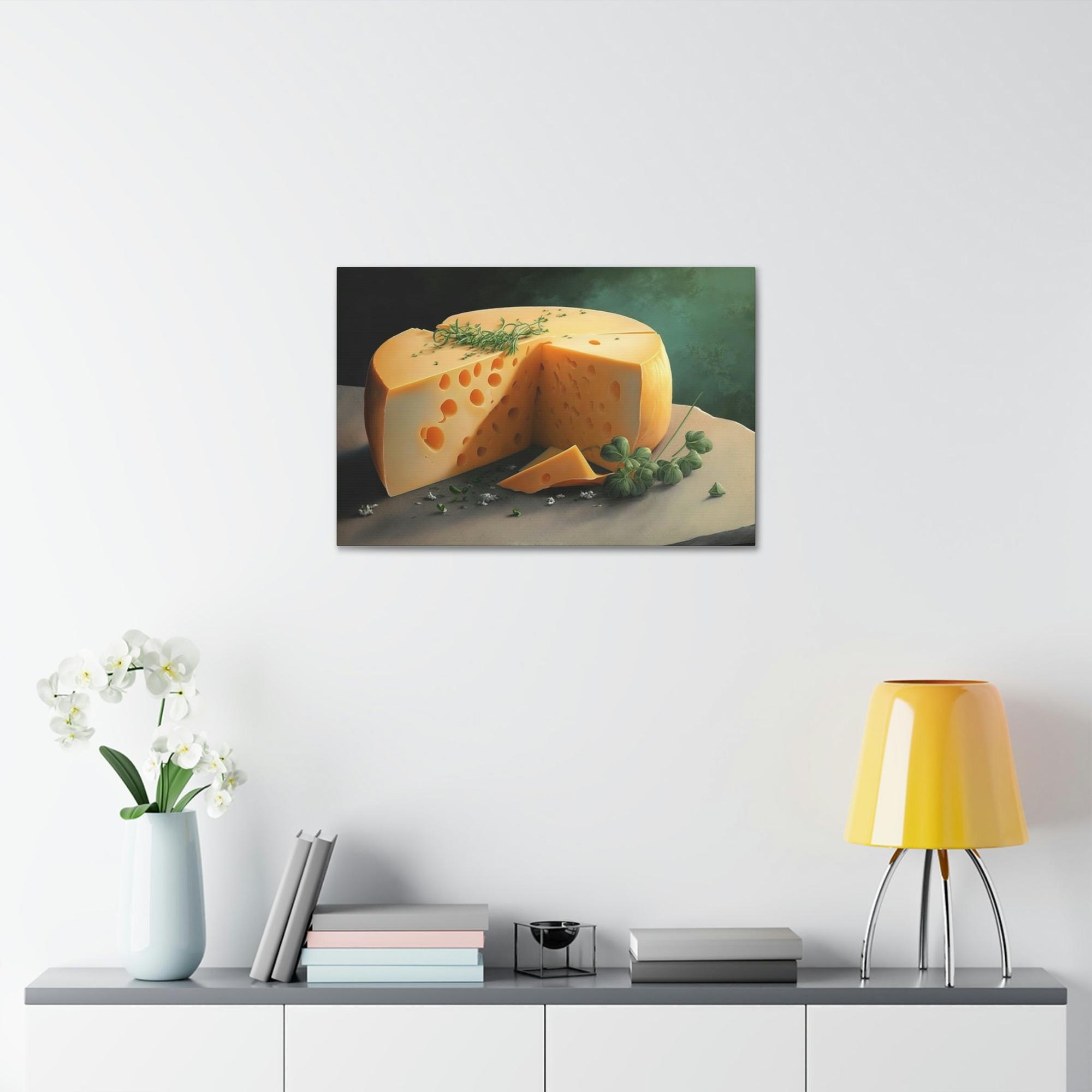Cheese Artisanal Cheese: High-Quality Canvas Prints of Handcrafted Cheeses