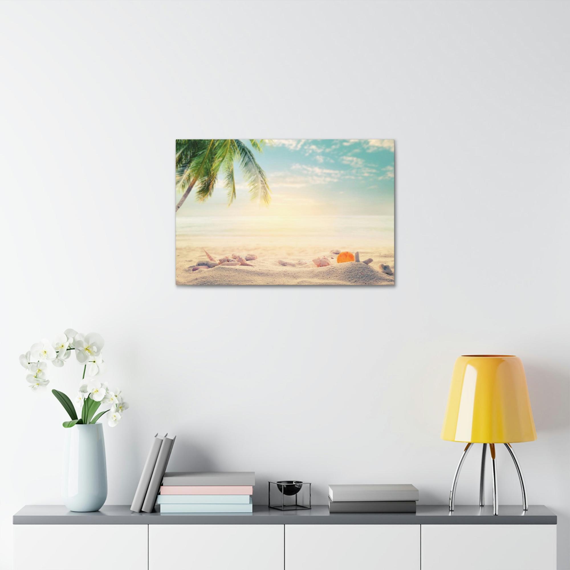 Beaches Seascape Tranquility: Coastal Framed Poster & Canvas of a Calm Beach View
