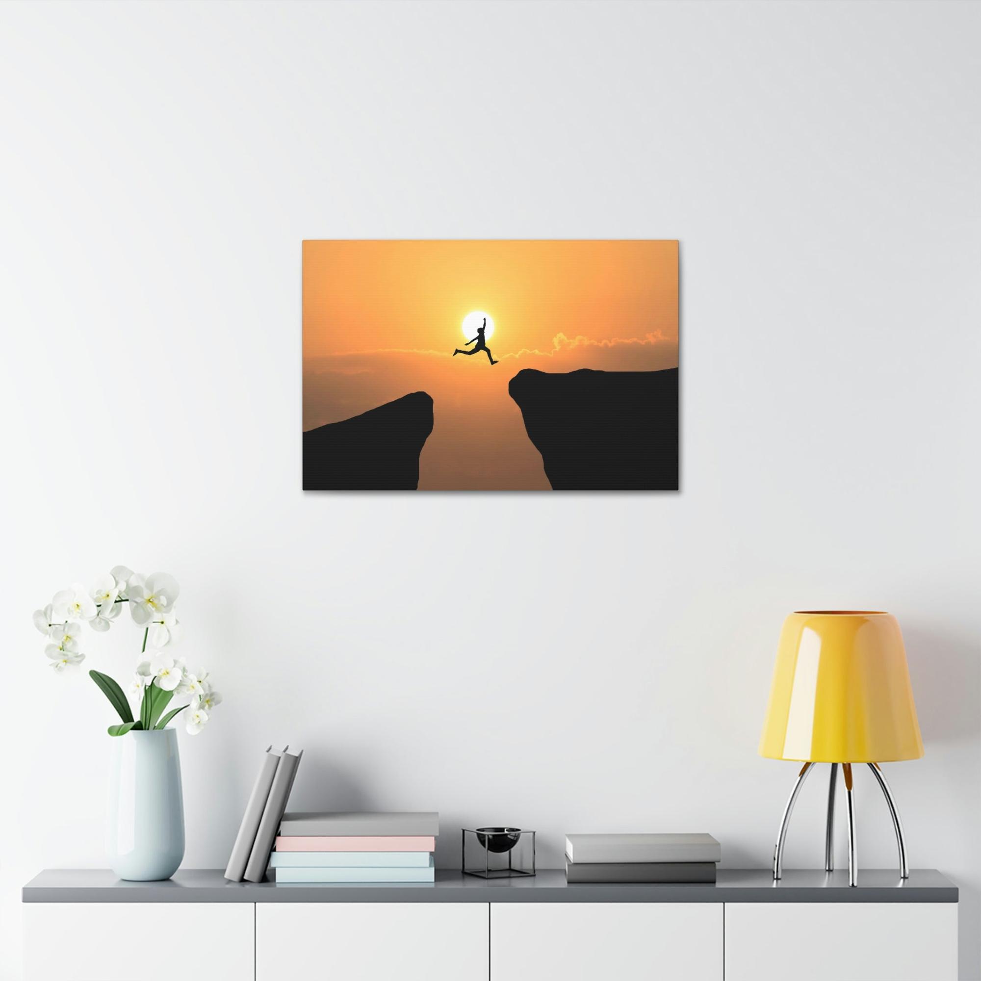 Cliffs The Cliff's Edge: Dramatic Canvas Print for Statement Decor