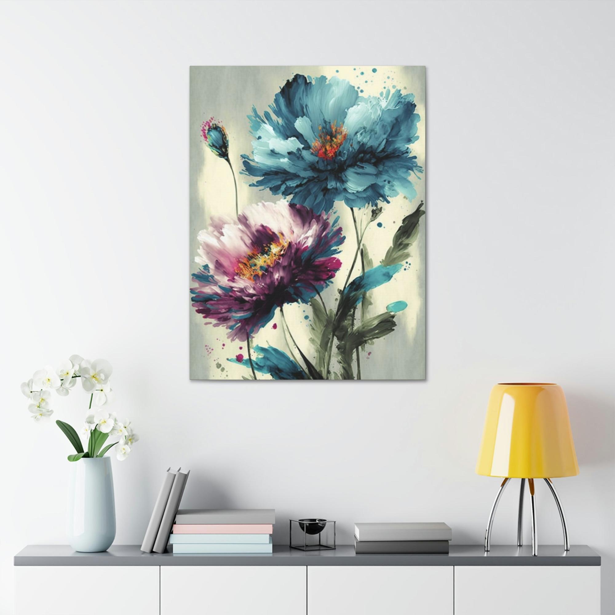 Abstract Flower Framed Canvas & Poster Print of Abstract Bouquets: A Symphony of Colors