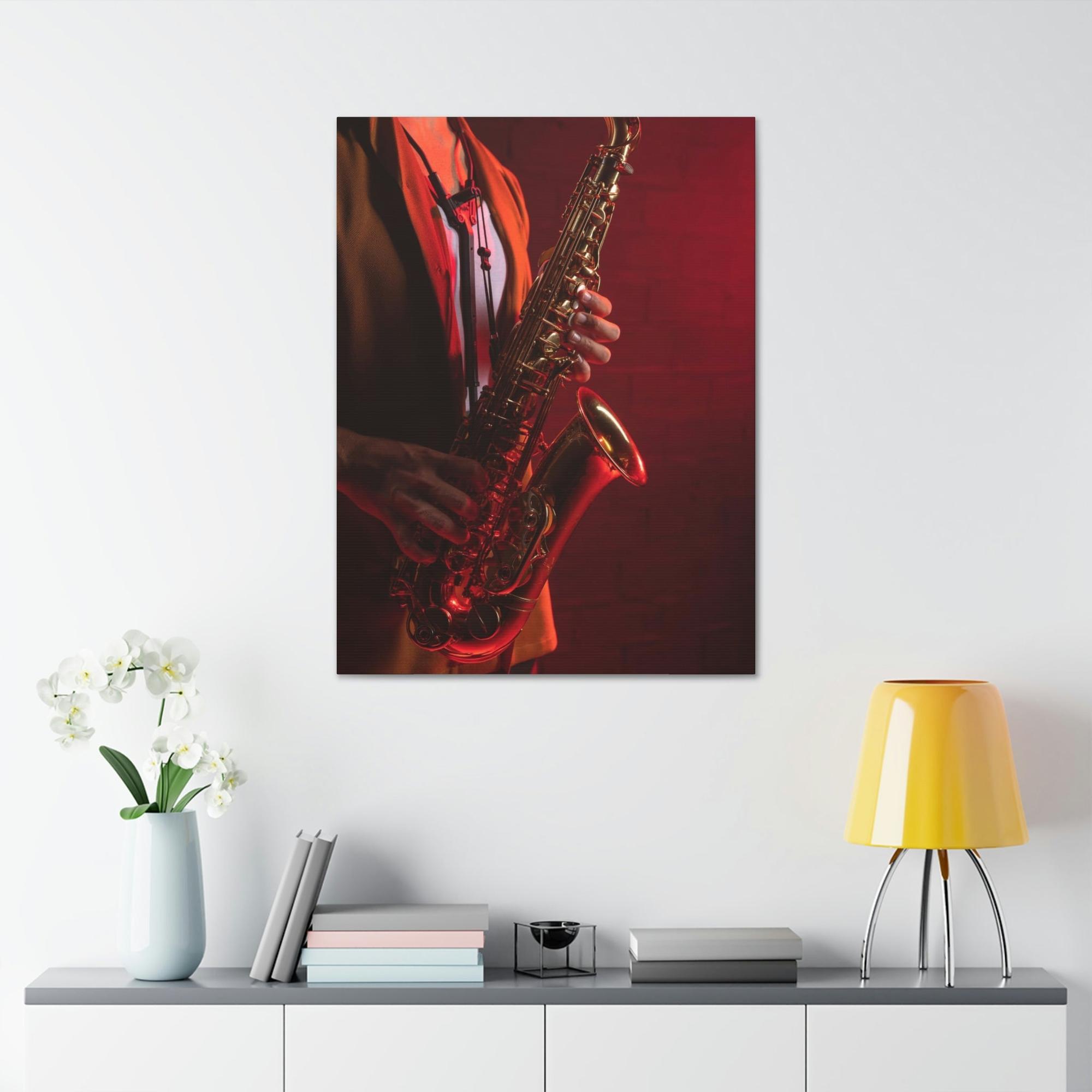 Blues Blues Night: Poster and Print on Canvas with Mood-Setting Music Art