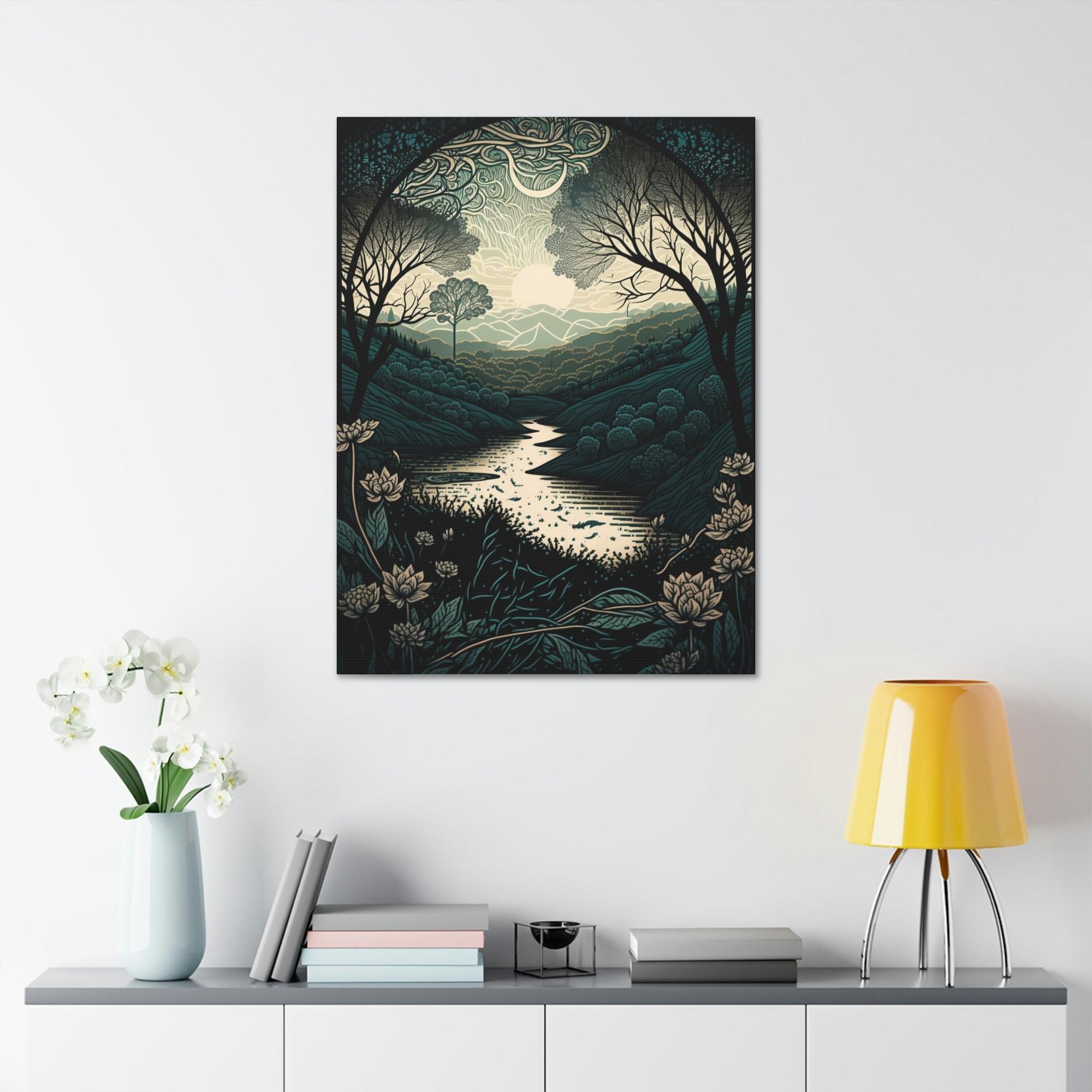 Abstract Line Art Minimalist Symmetry: Framed Canvas & Poster Art of an Abstract Composition