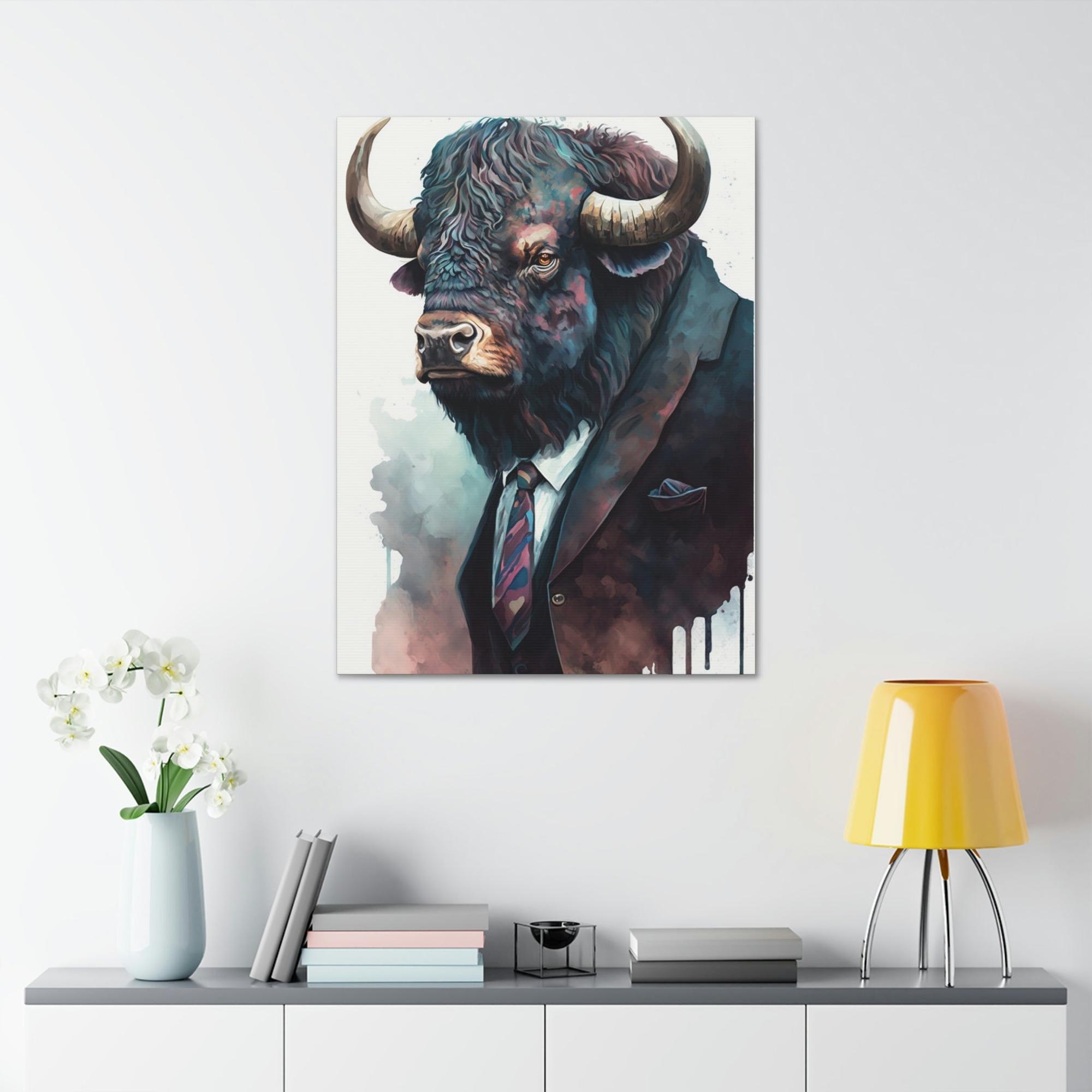Buffalos A Quiet Moment with the Buffalo: A Captivating Canvas & Poster Print for Your Bedroom
