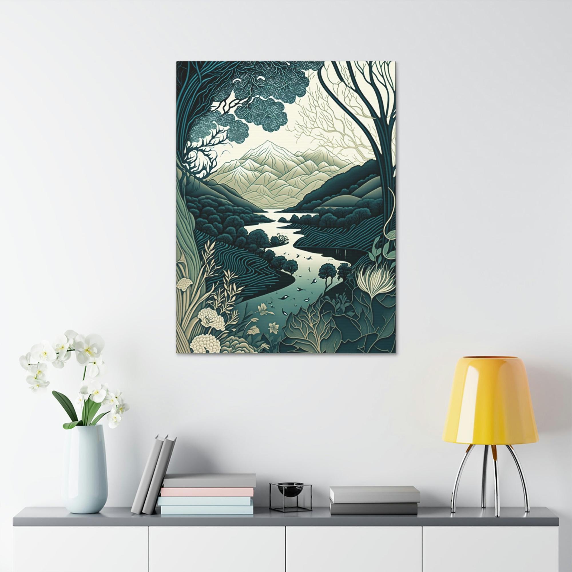 Abstract Line Art Fluid Lines: A Framed Canvas & Poster Artwork of an Abstract Flowing Design