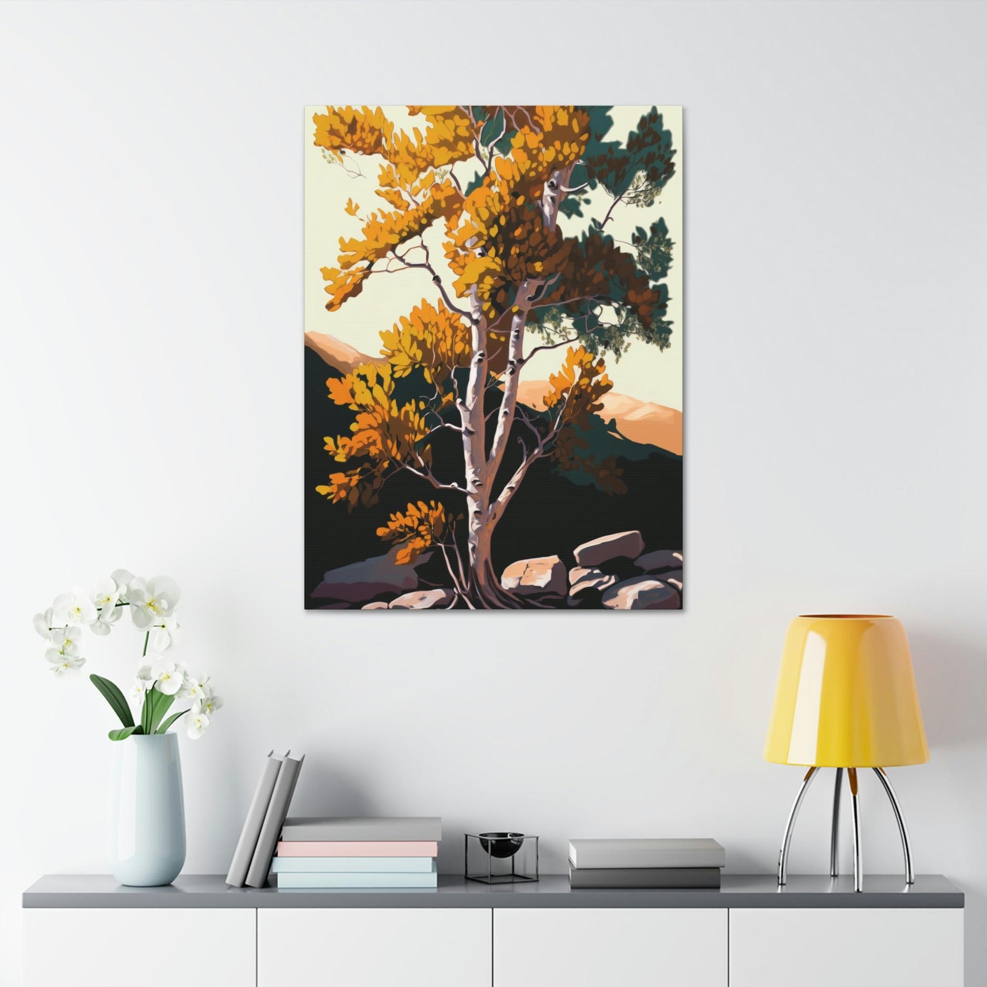 Aspen Trees The Enchantment of Fall: Framed Canvas & Poster Print of Aspen Trees in the Forest