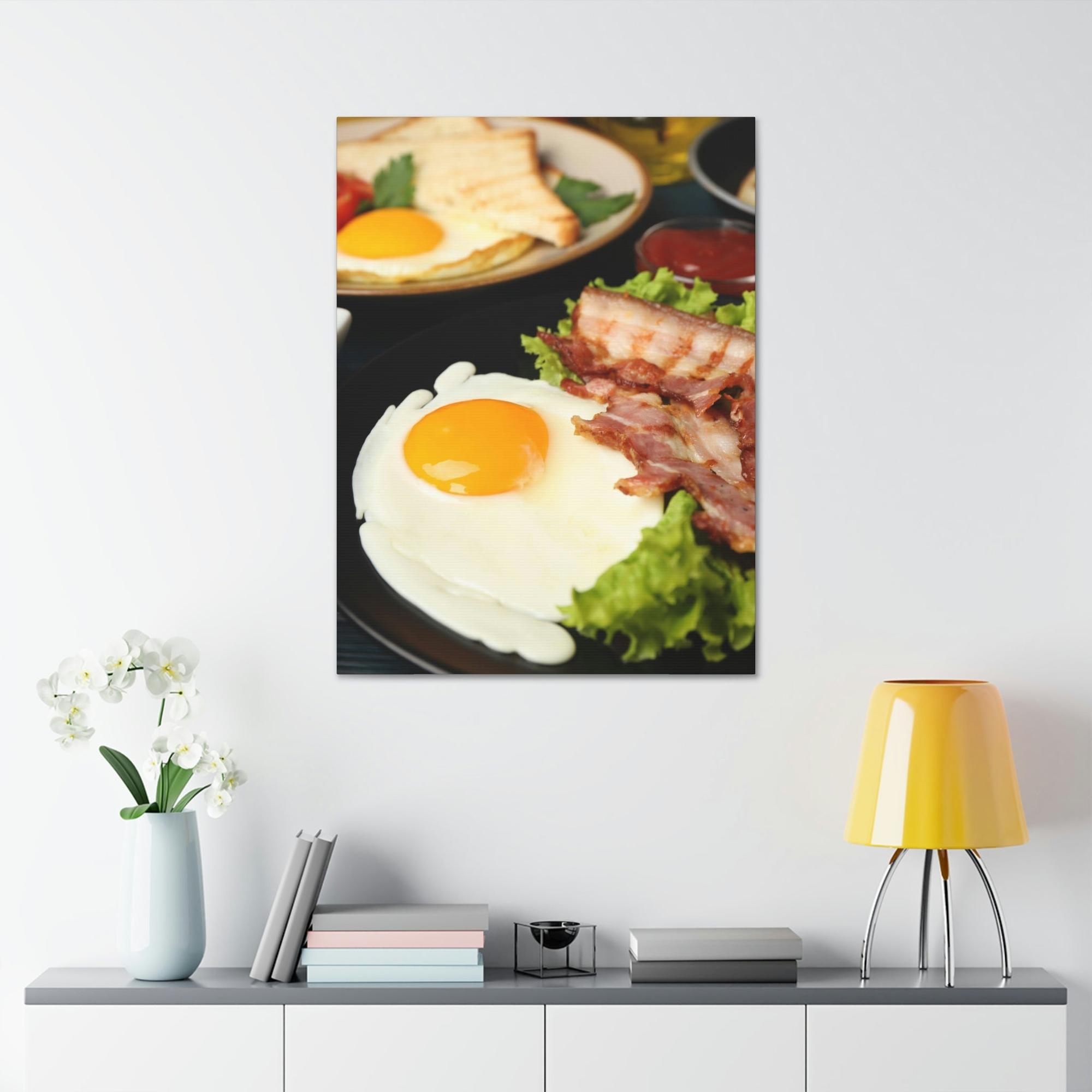 Breakfast Breakfast Bliss: Canvas Print of a Relaxing Morning Moment