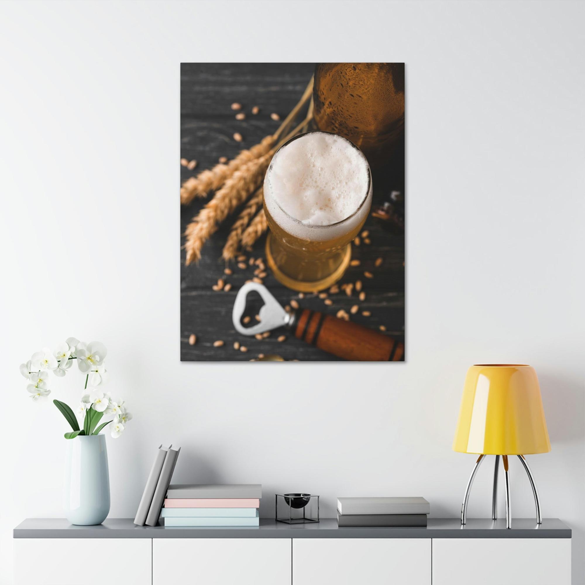 Beer Beer Cheers: Fun and Colorful Framed Canvas Print for Your Home Bar