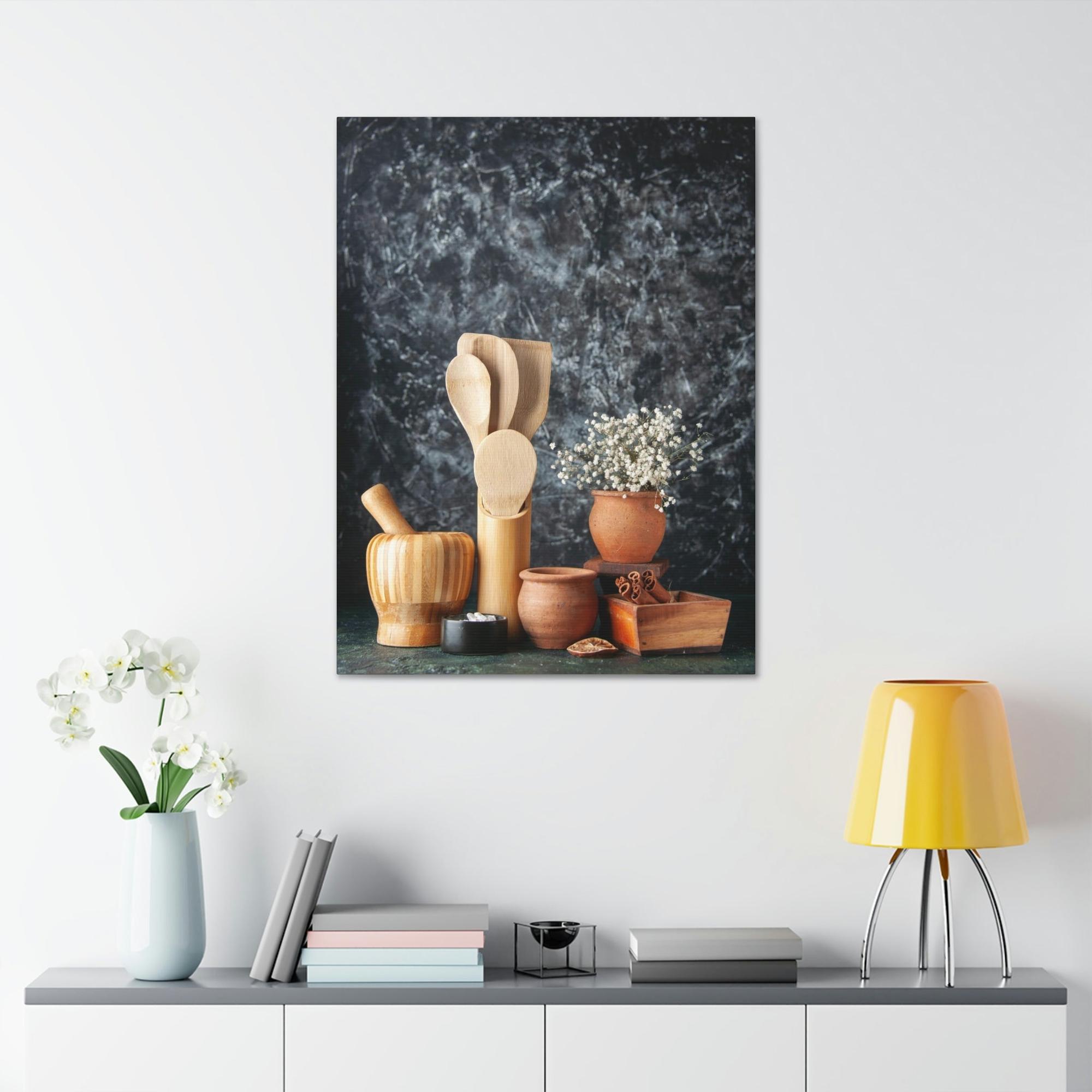 For Kitchen Classic Culinary Elegance: Framed Poster and Print of Fine Dining Utensils