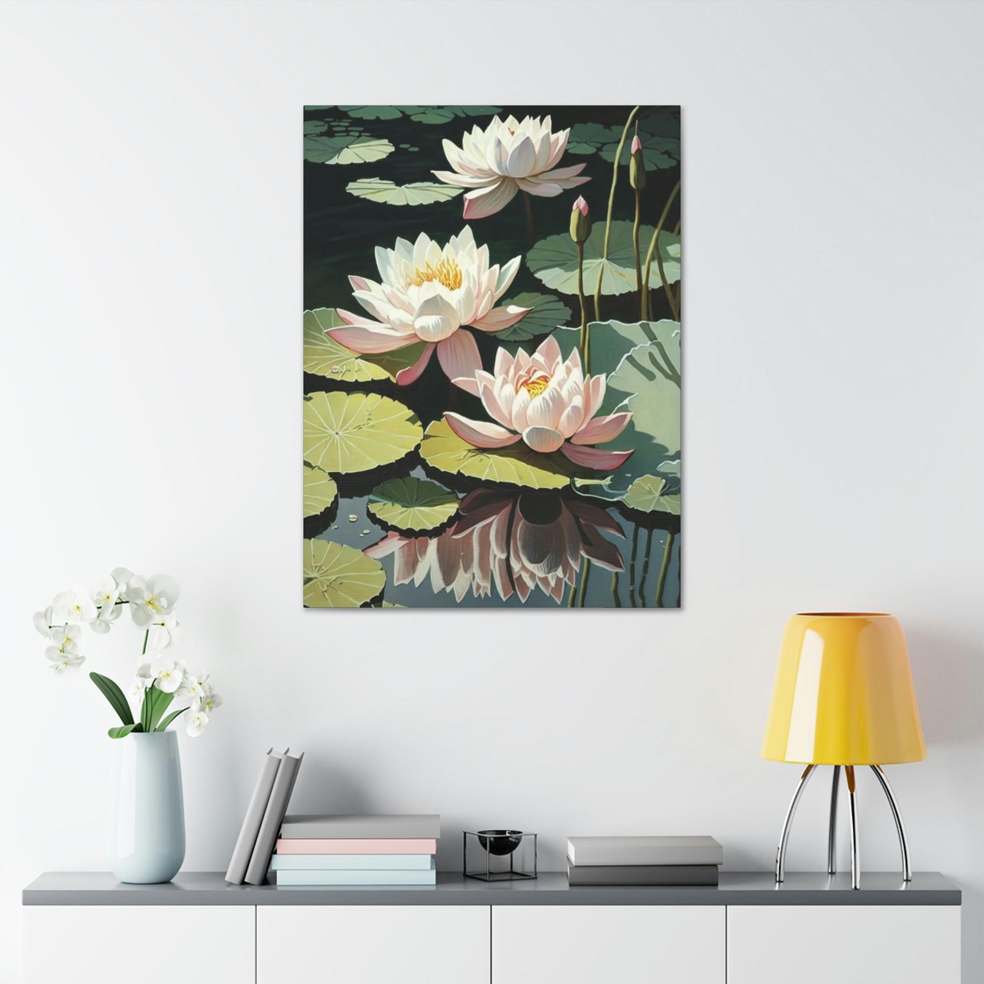 Lotuses Lotus Dreamscape: Mesmerizing Framed Canvas and Print