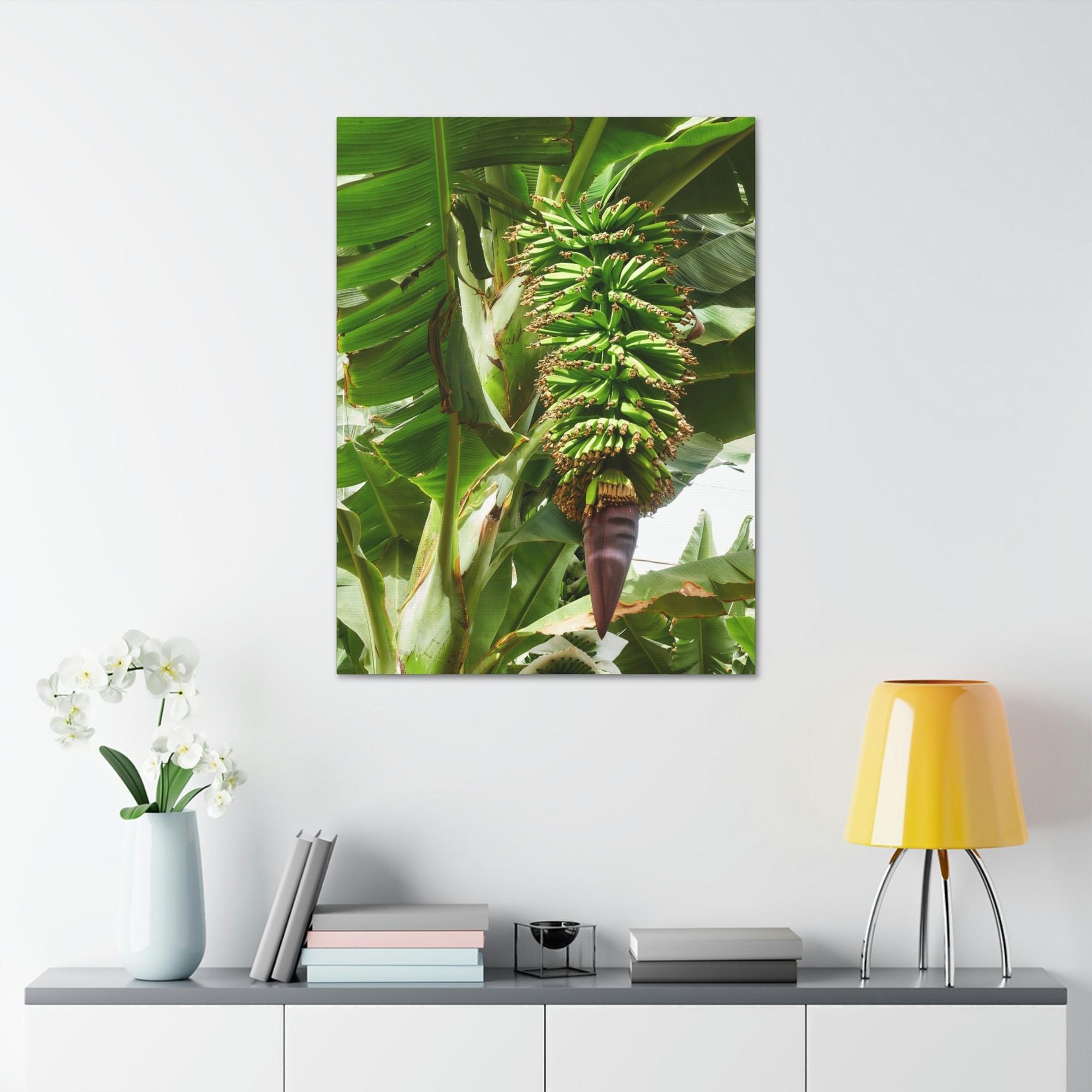 Banana Trees Tropics Calling: Canvas Art with Vibrant Banana Trees in a Jungle Setting