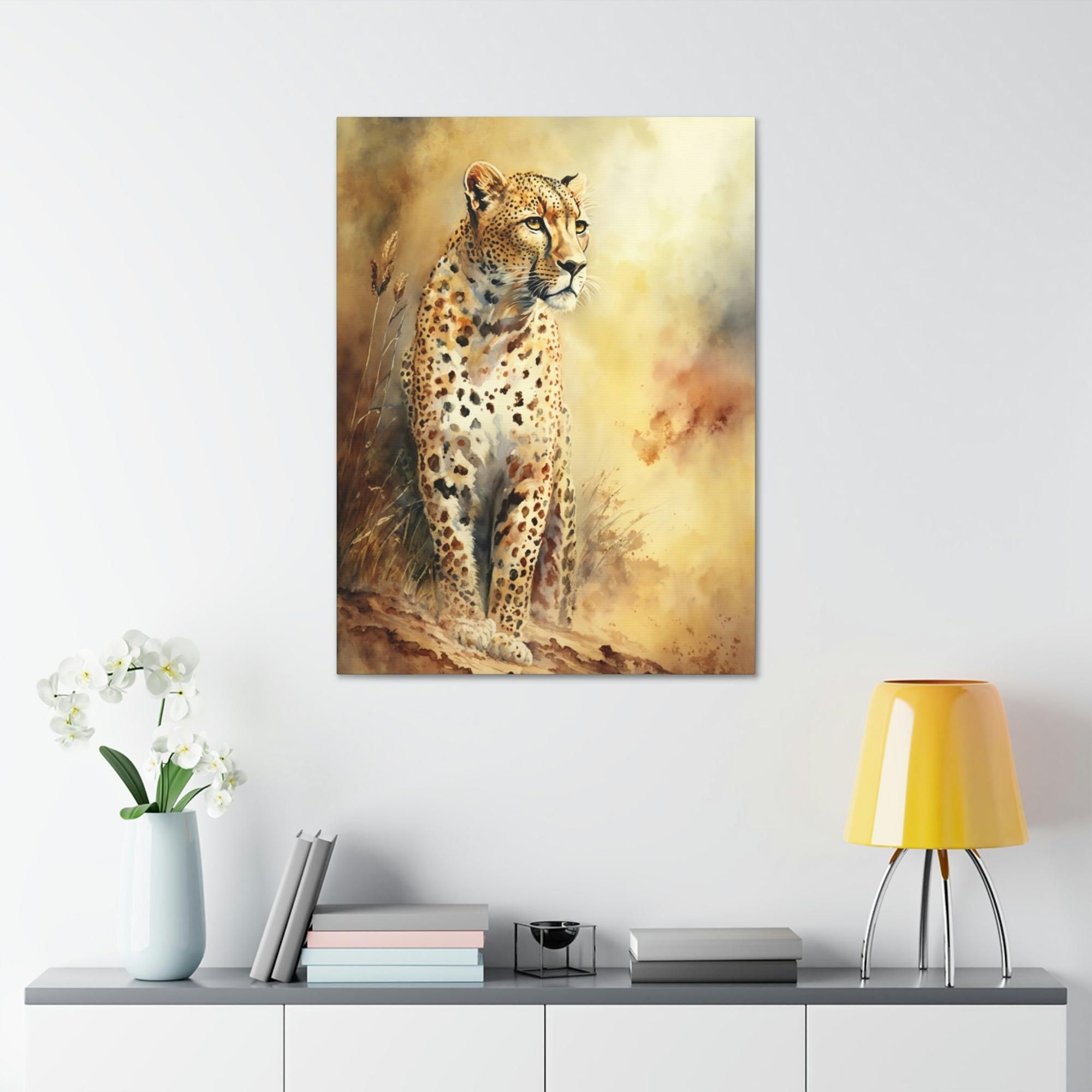 Cheetahs Untamed Beauty: Cheetah in Natural Canvas Wall Art
