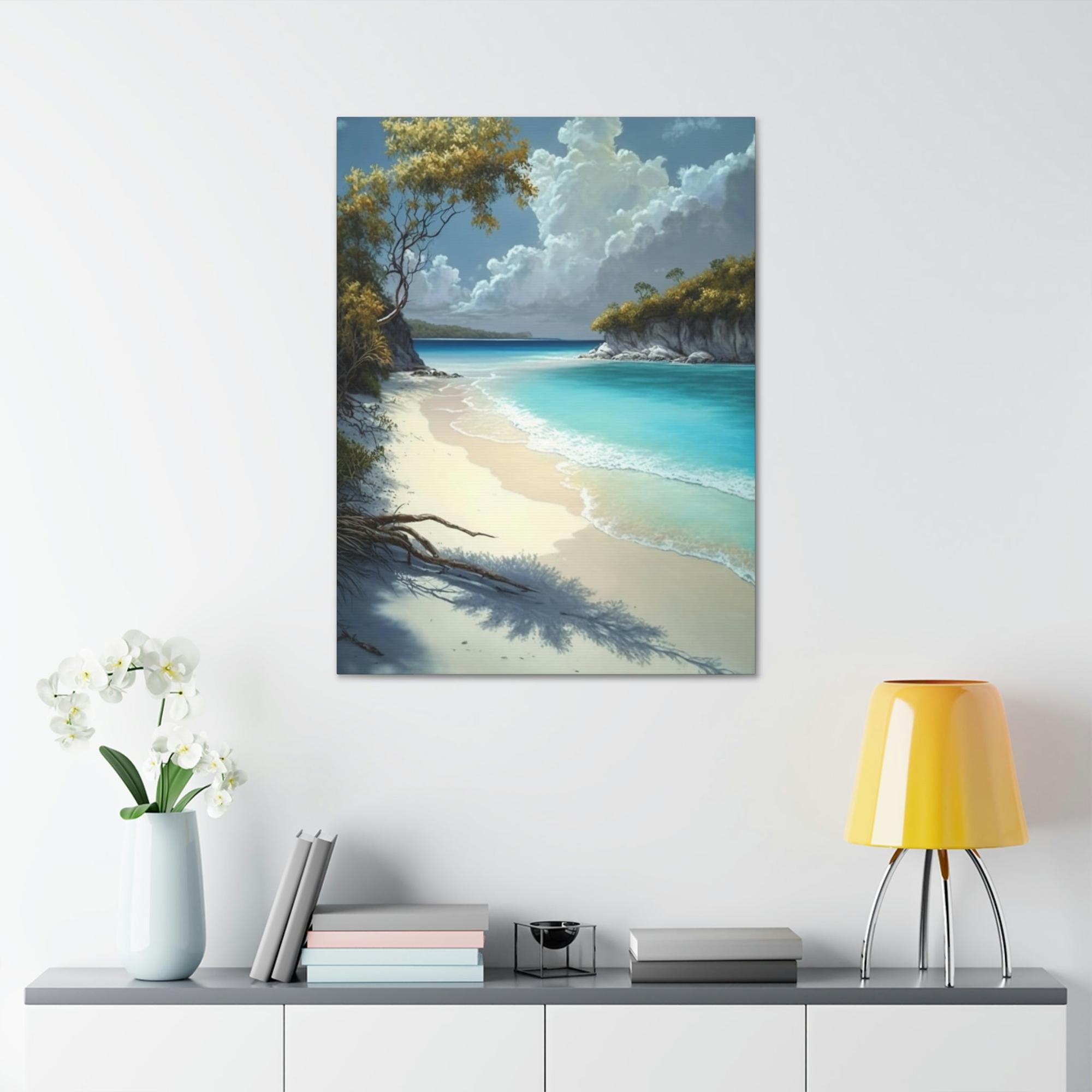 Caribbean Beach Sun-Kissed Sands: Caribbean Beach Framed Posters and Wall Decor