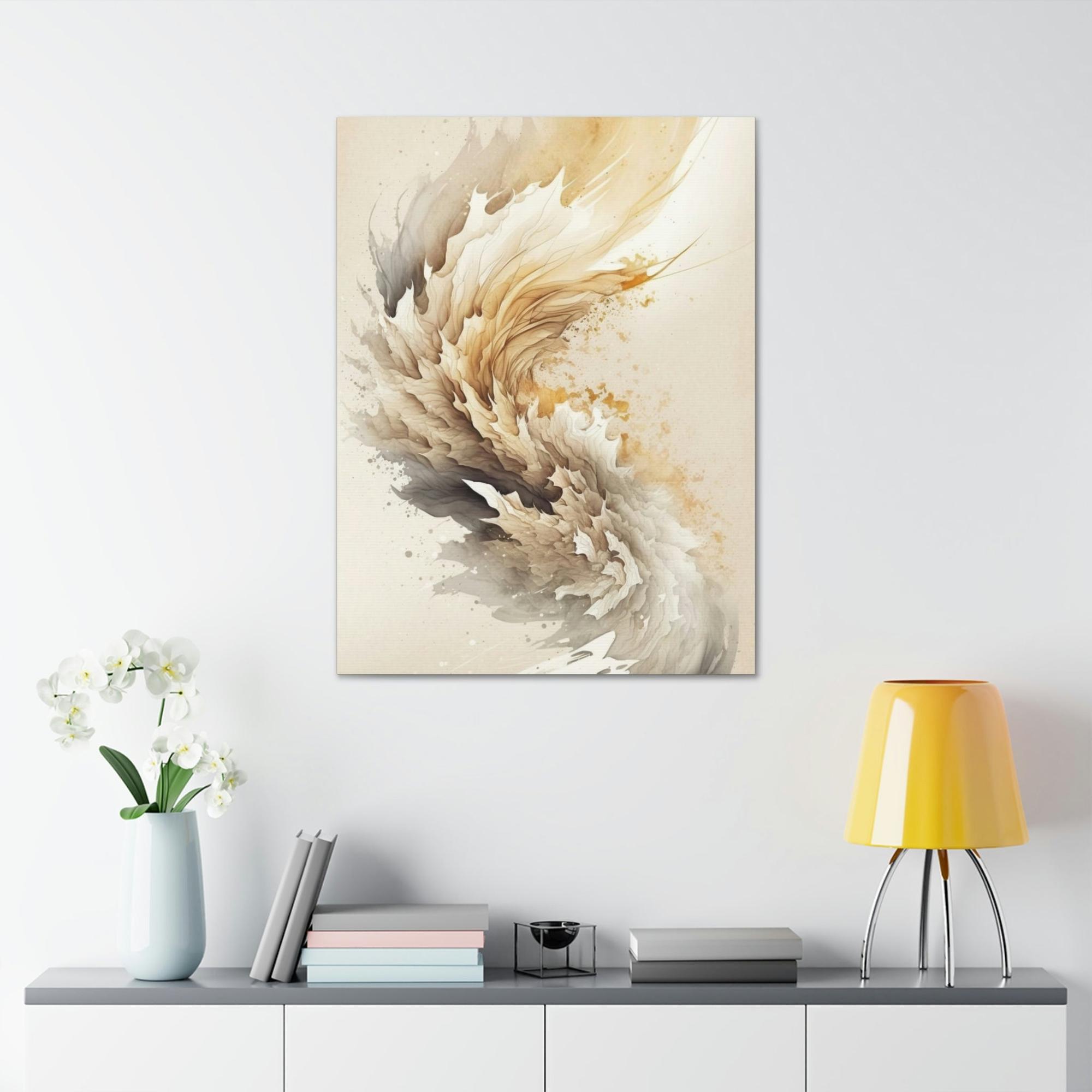 Beige Art Neutral Beauty: Framed Canvas Print Featuring a Beige Color Palette