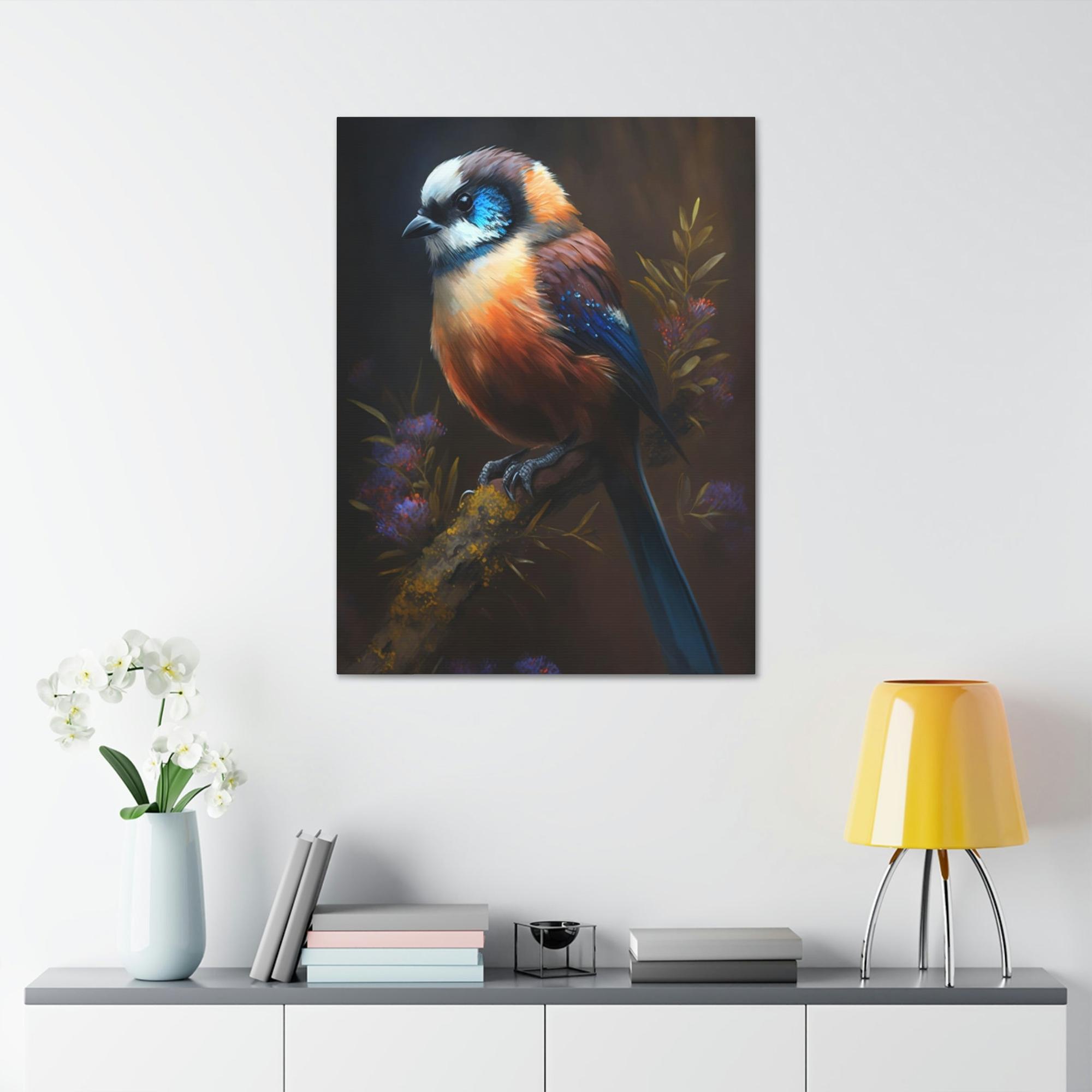 Birds The Playful Bird: Canvas & Poster Wall Art of Bird Frolicking in a Field
