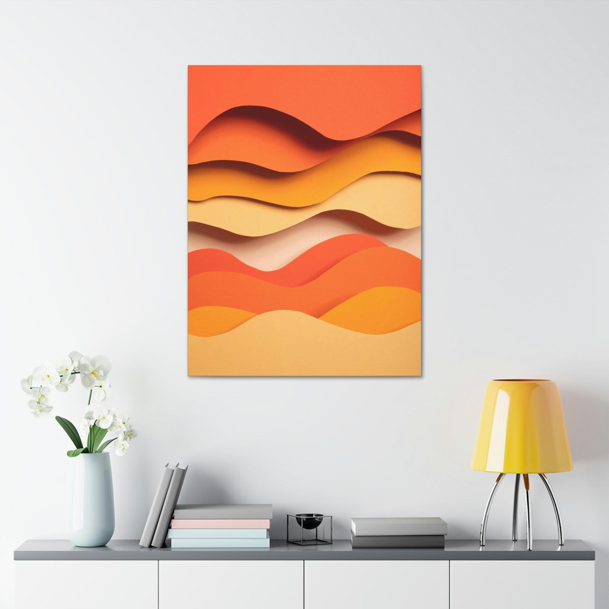 Orange Radiant Rays: Colorful Orange Canvas for Your Living Space
