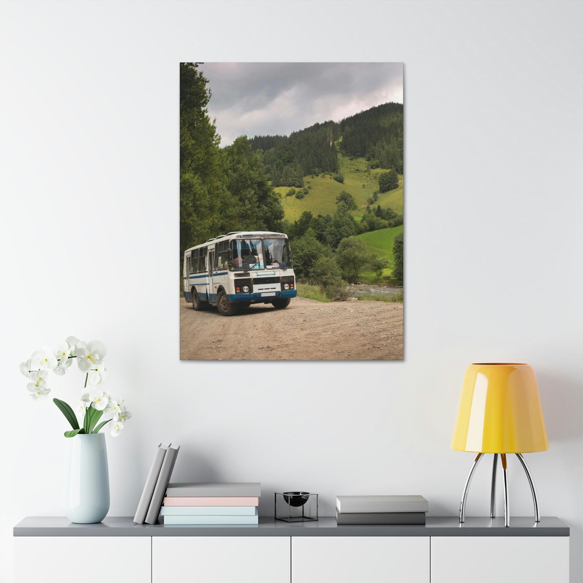 Bus The Joyful Journey: Bus Travel Canvas Art for Wanderers
