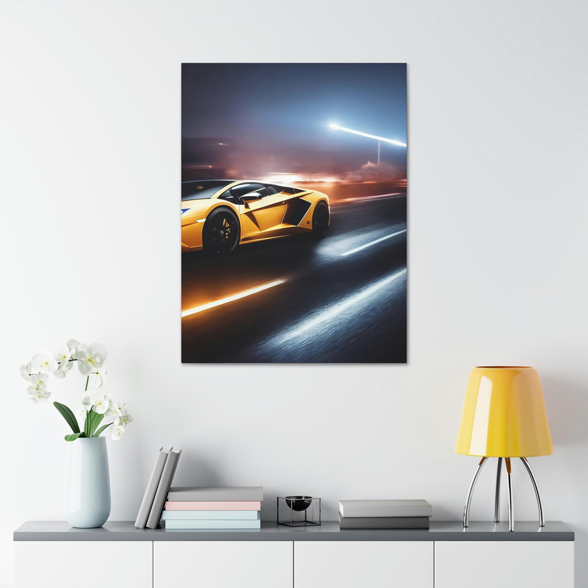 Auto Racing Racing at its Finest: Framed Canvas & Posters Print of Auto Racing