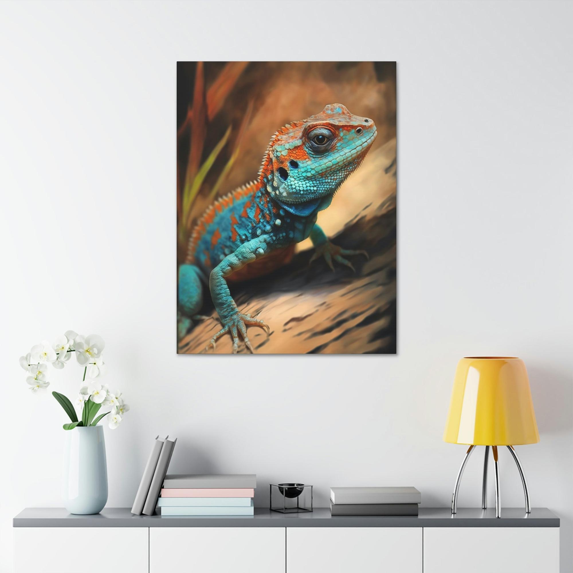 Lizards The Lizard King: Artistic Poster Featuring Regal Reptiles