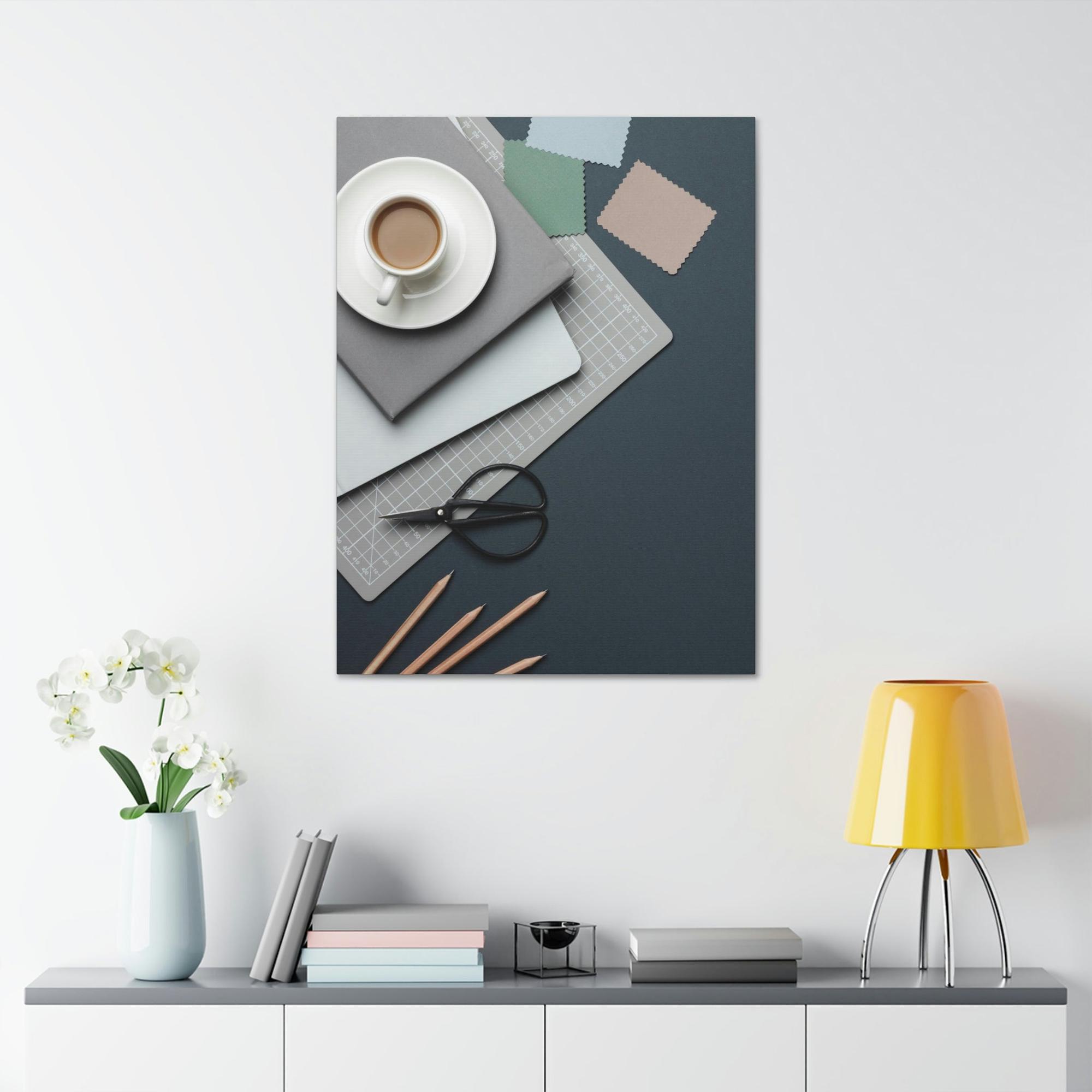 For Office Intellectual Stimulation: Artistic Canvas and Print with Scientific Elements