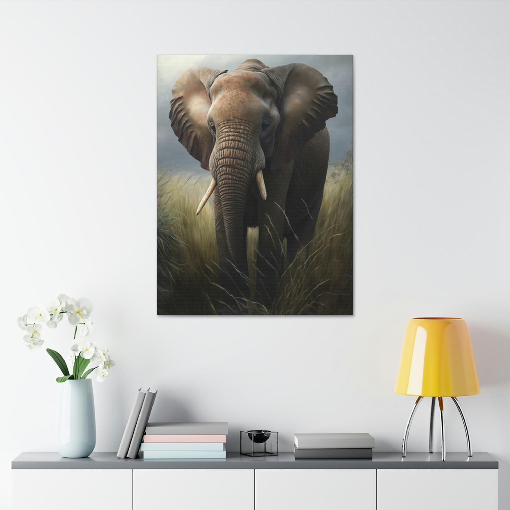 undefined Majestic Giants: Canvas and Poster with Stunning Elephant Portrait