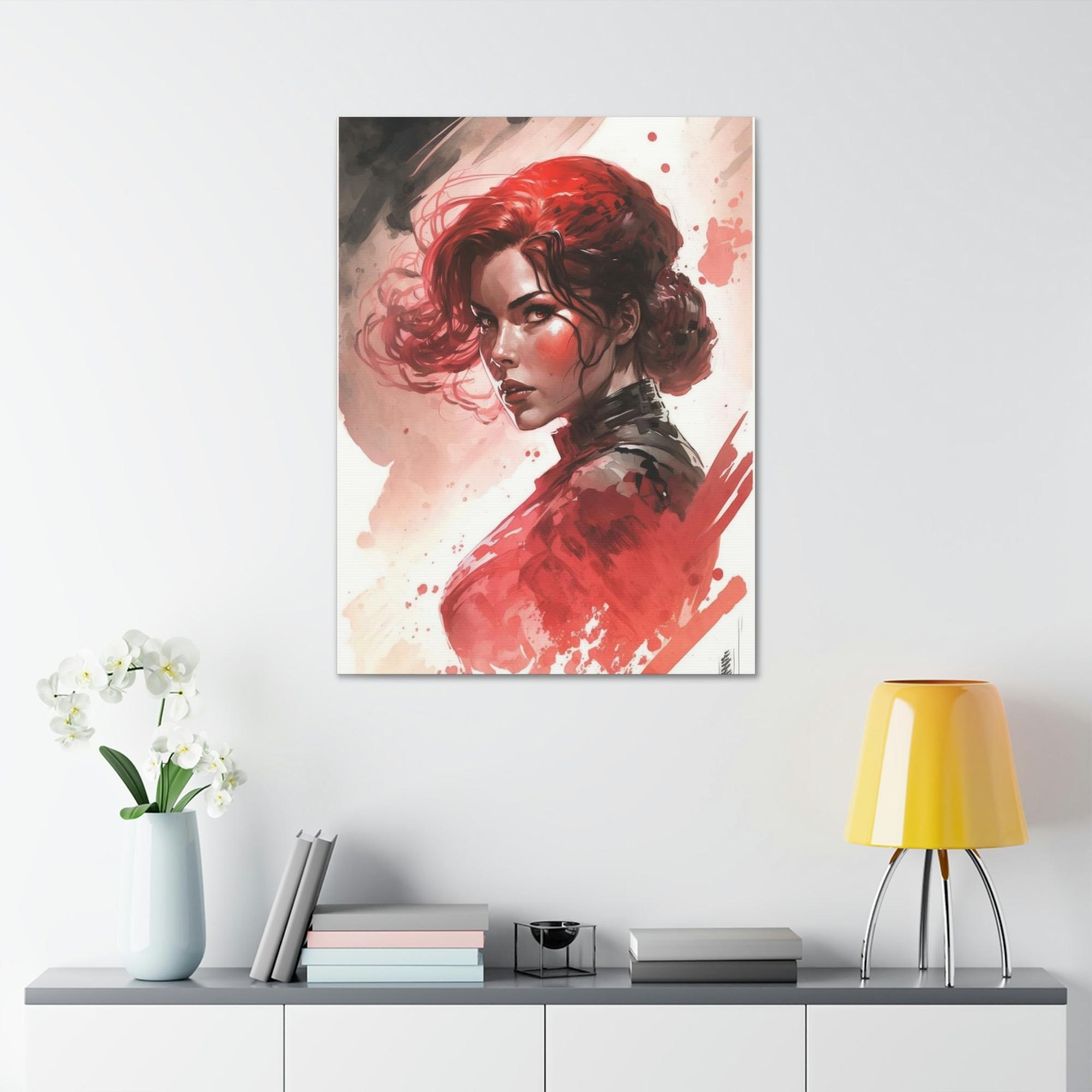 Black Widow The Black Widow: Framed Canvas and Print with Marvel Superhero Art