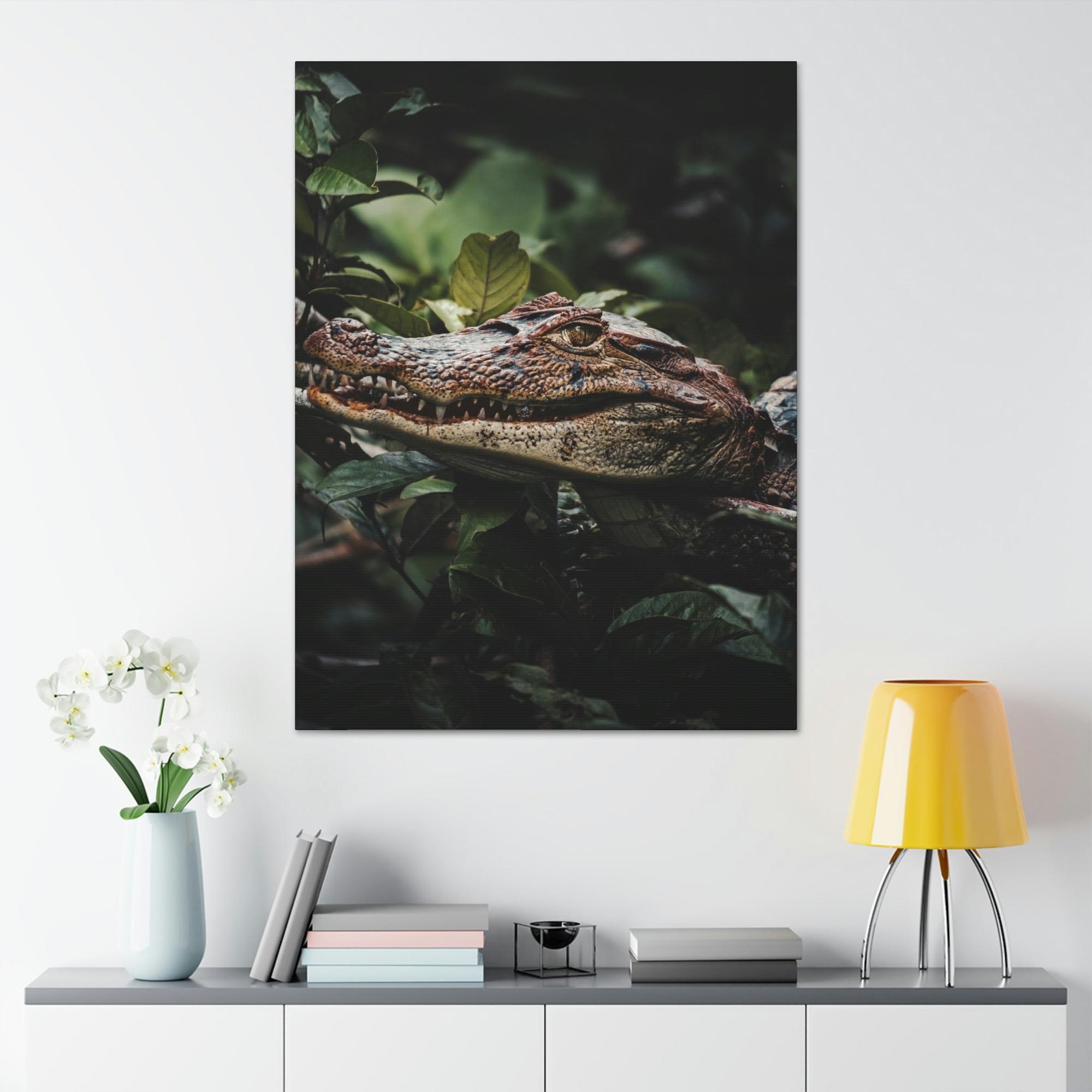 Alligators Jungle King: Alligator Canvas Painting for a Fierce Home Decor