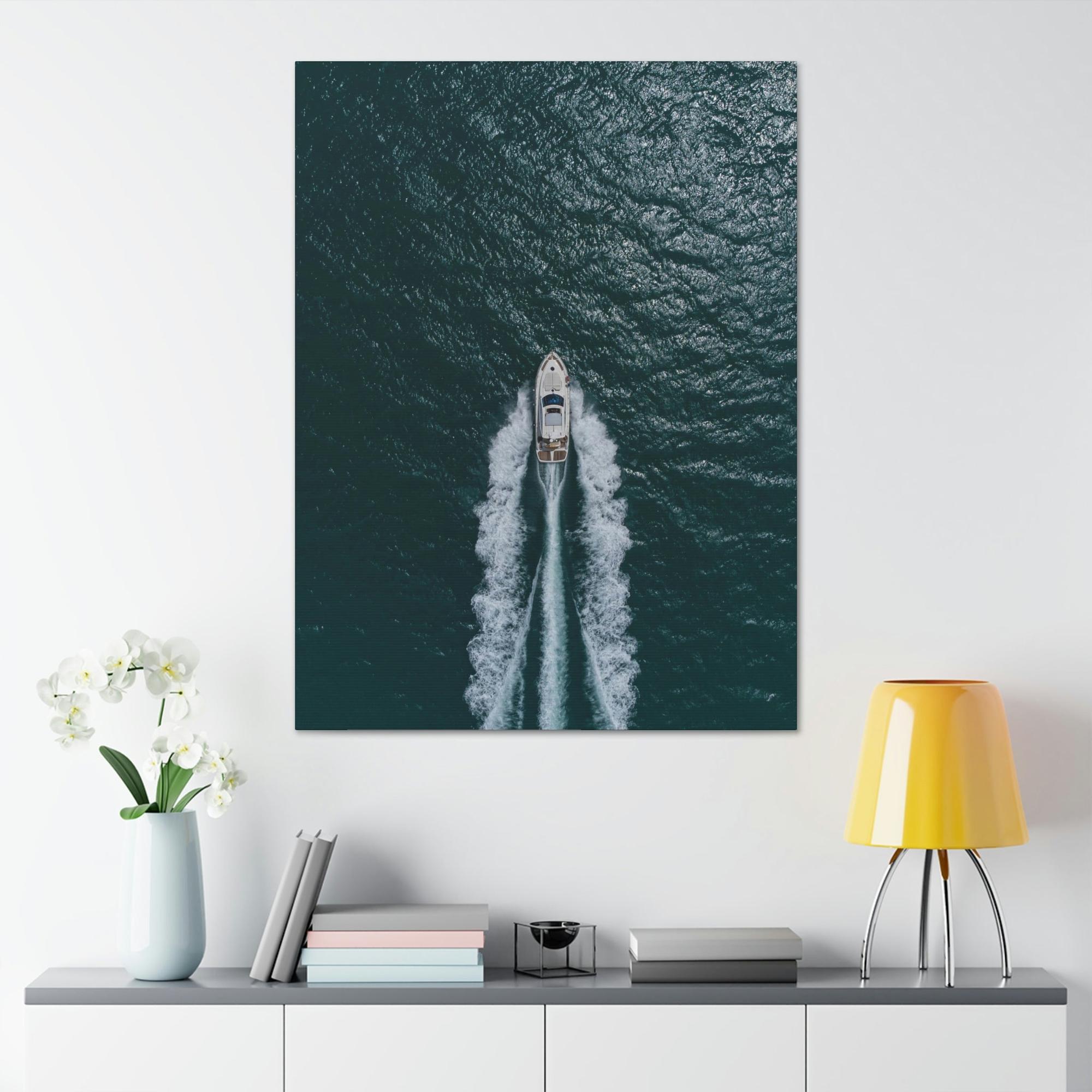 Boats Modern Boat Art: Contemporary Print on Canvas
